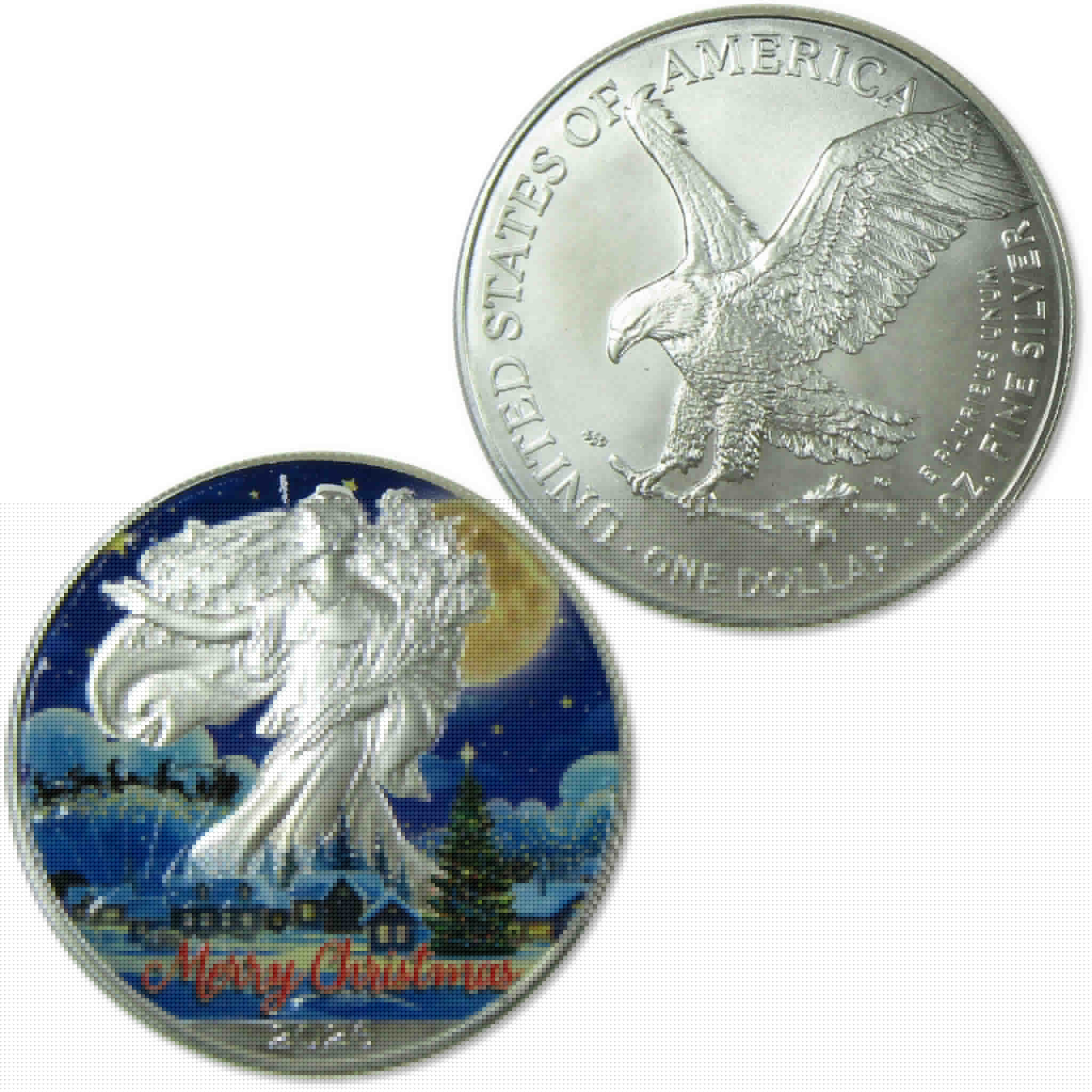 2026 Christmas Eve Colorized American Silver Eagle $1 Coin Collectible