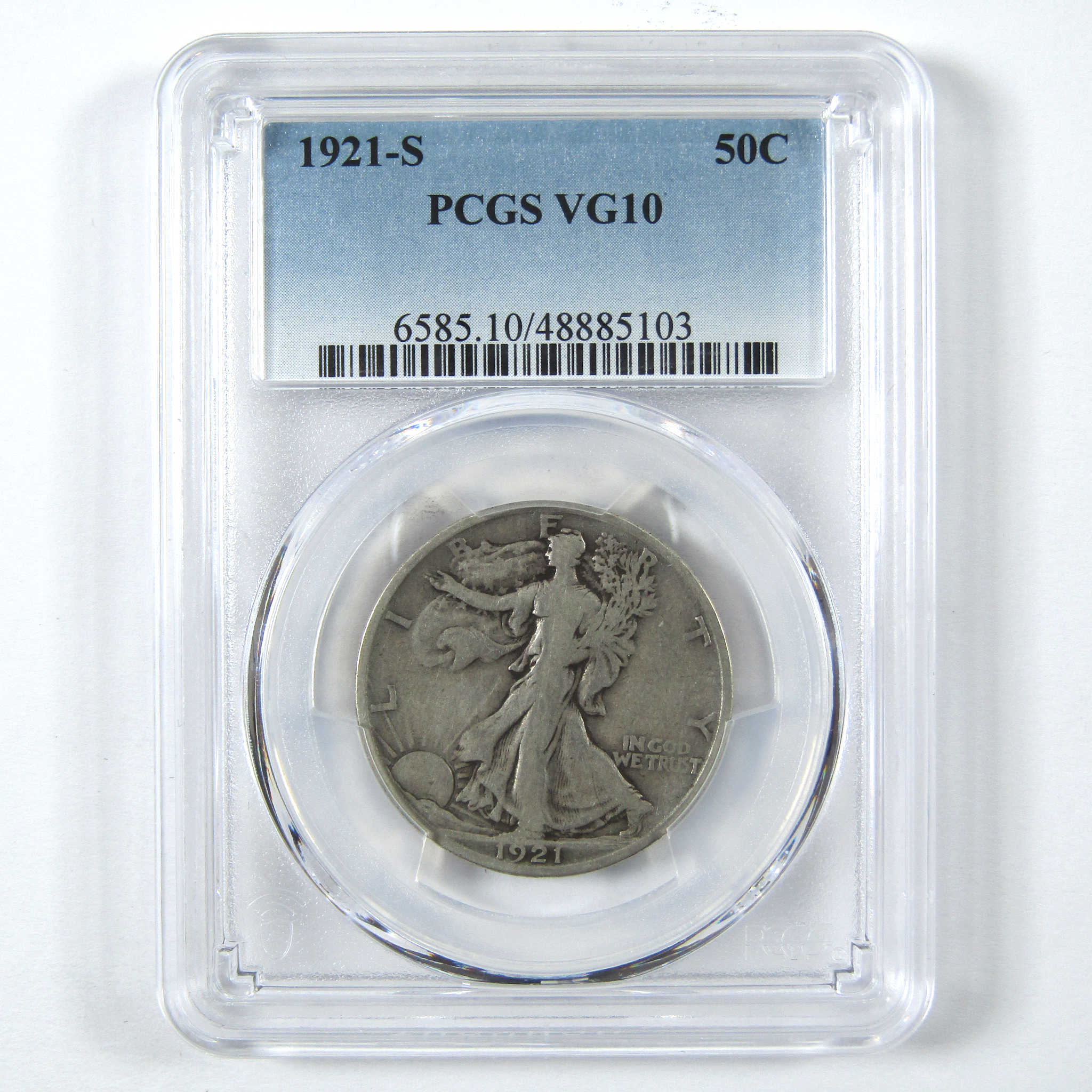 1921 S Liberty Walking Half Dollar VG 10 PCGS Silver 50c SKU:I14122