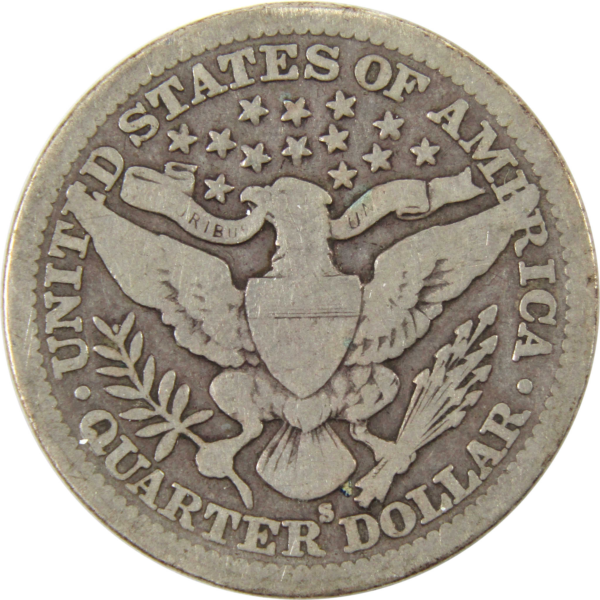 1915 S Barber Quarter VG Very Good 90% Silver 25c Coin SKU:I10106