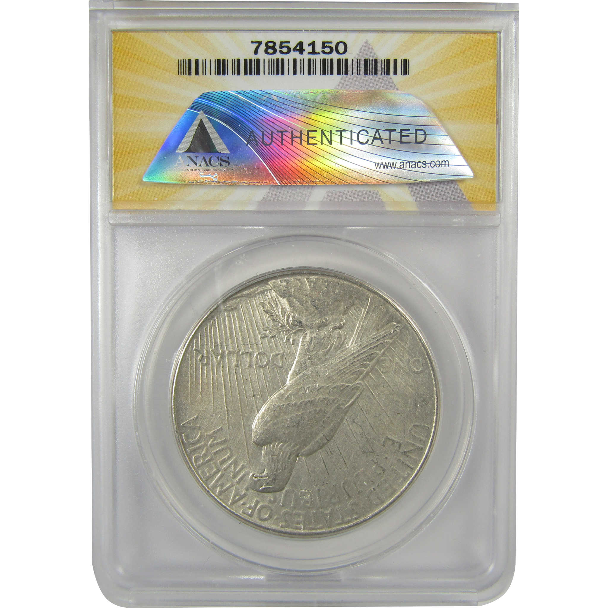 1935 Peace Dollar AU 50 Details ANACS Silver $1 Coin SKU:I20351