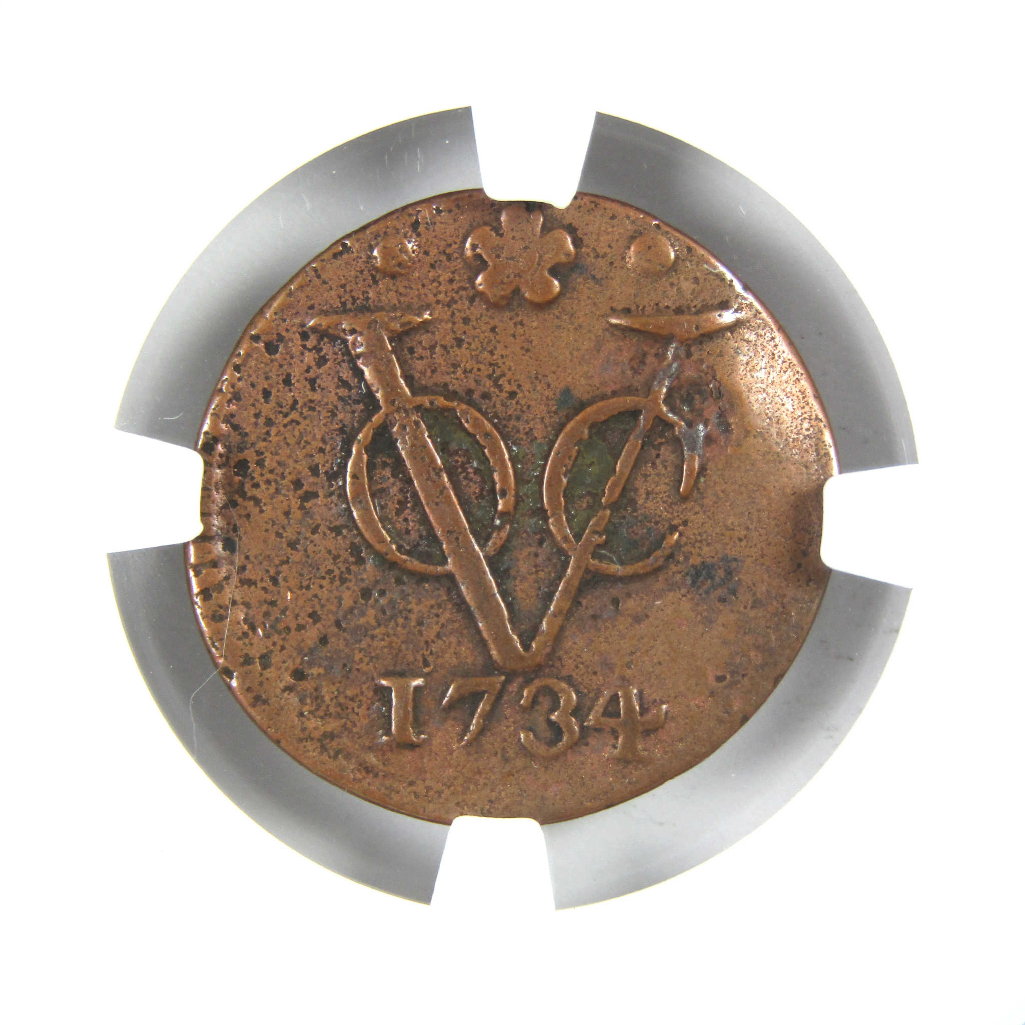 1726-1794 VOC Copper Duit Cent Genuine NGC Copper 1c SKU:OPC140