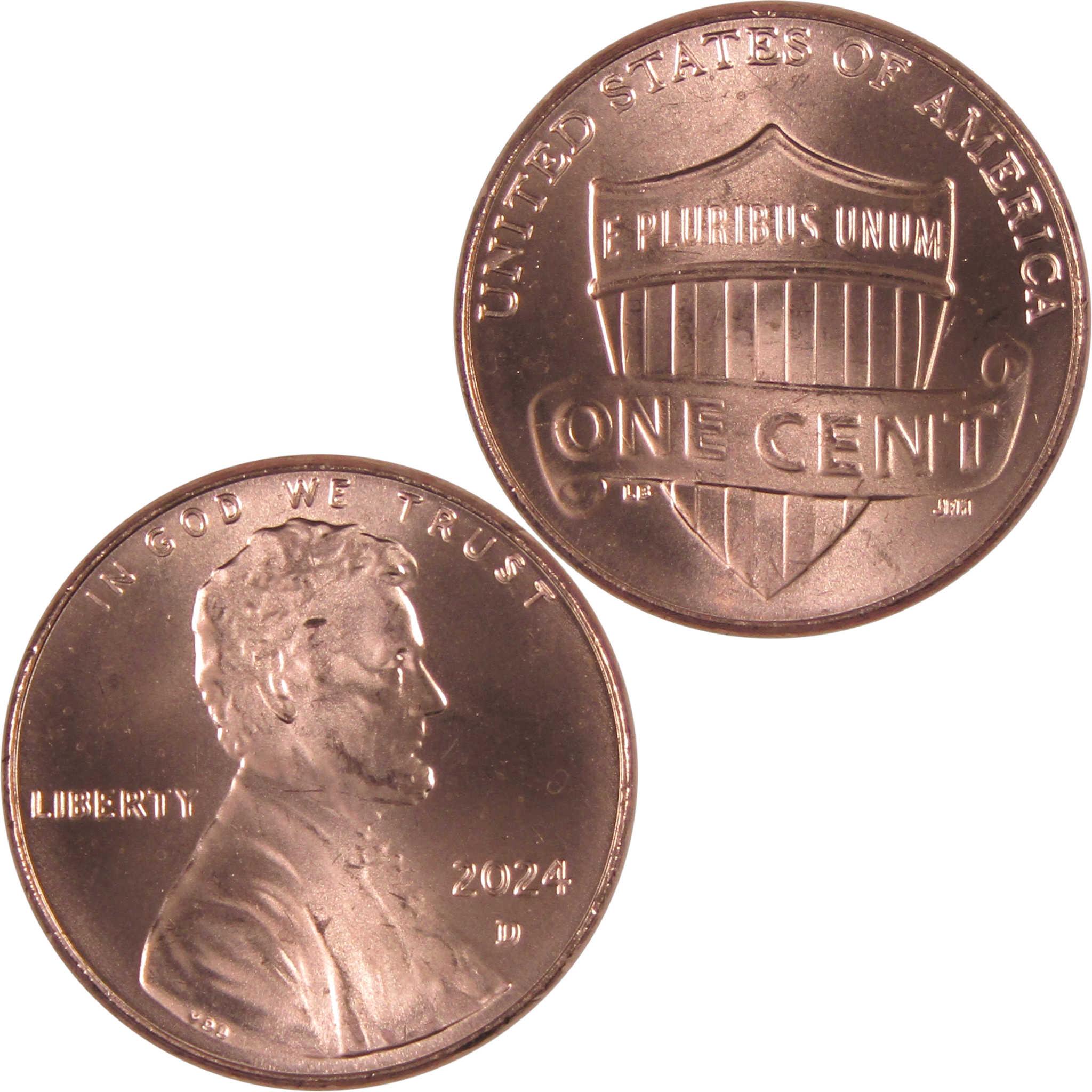 2024 D Lincoln Shield Cent Uncirculated Penny 1c Coin
