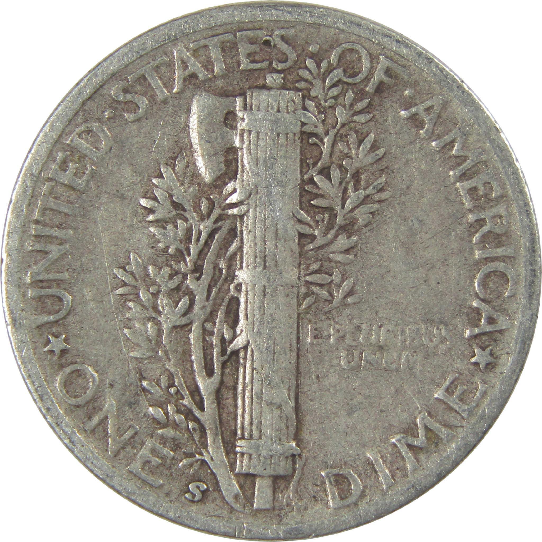 1945 S Mercury Dime Circulated Silver 10c Coin Collectible