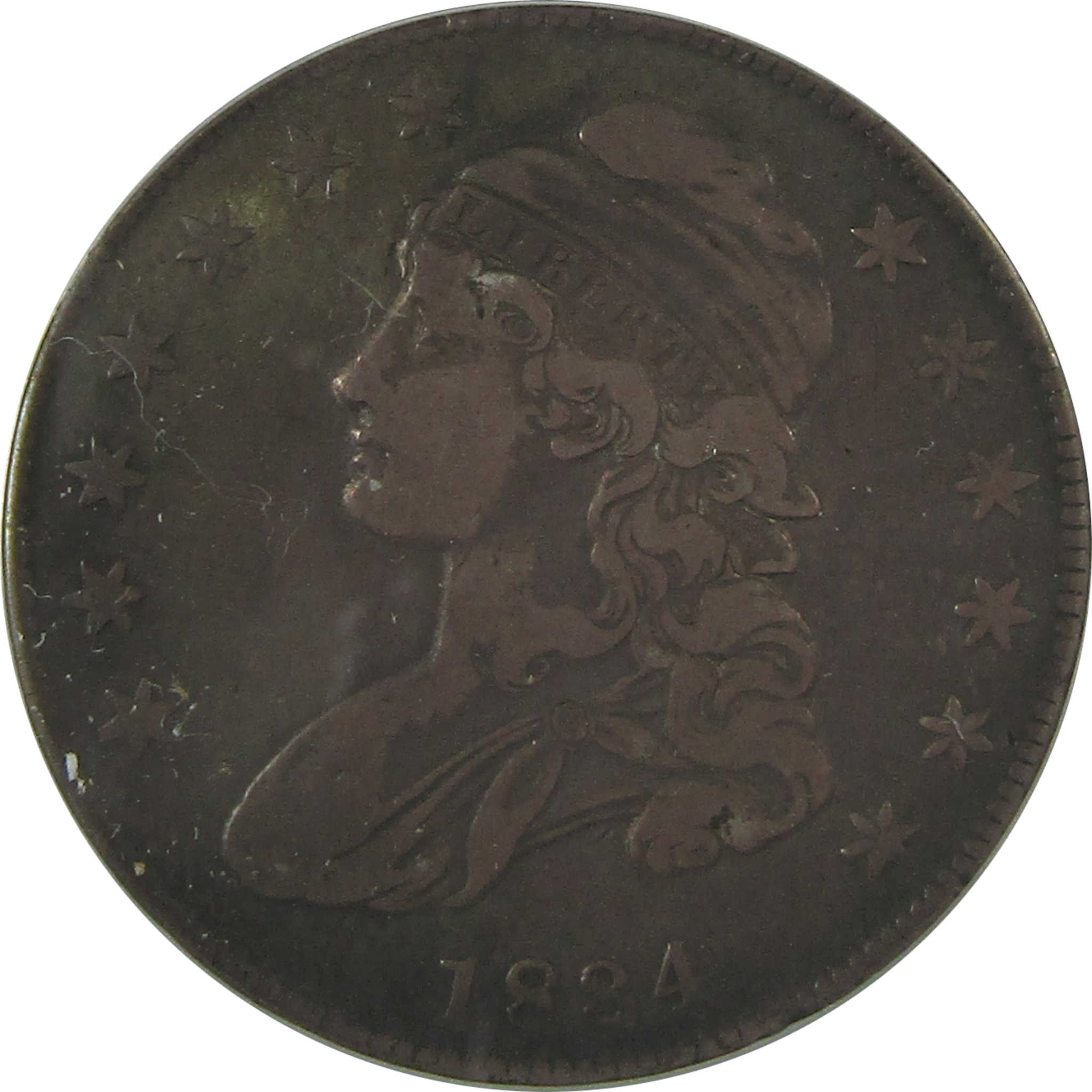 1834 Small Date Stars Letters Capped Bust 50C VF 25 ANACS SKU:I23032