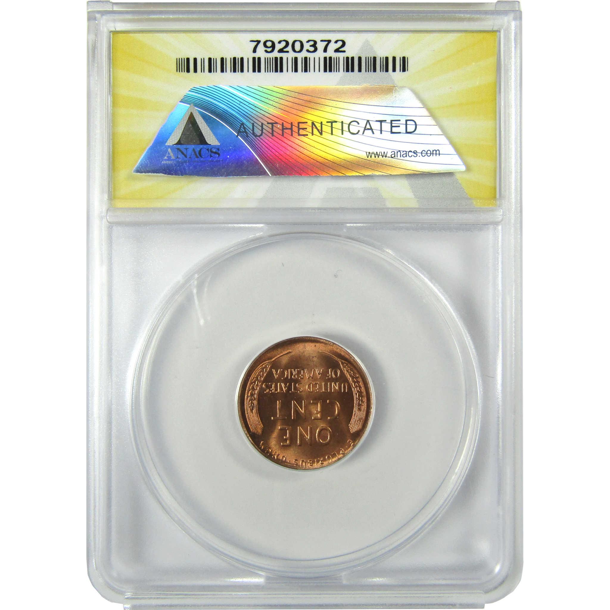 1957 BIE Variety Lincoln Wheat Cent MS 65 RB ANACS Penny SKU:CP148