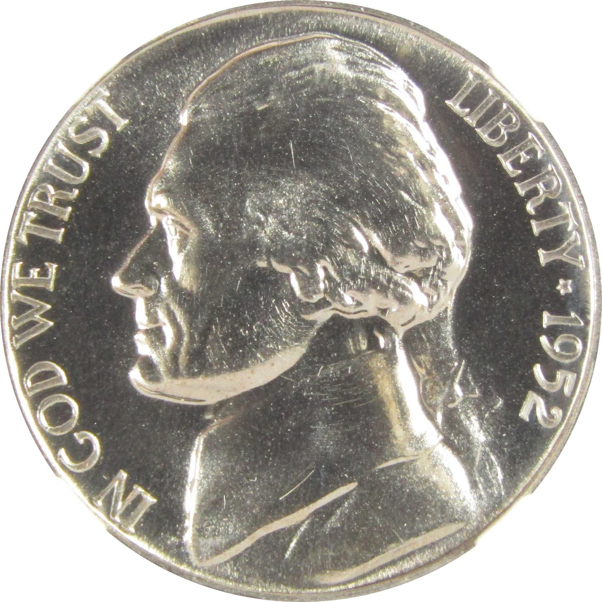 1952 Jefferson Nickel PF 68 NGC Proof 5c Coin Collectible SKU:I27354