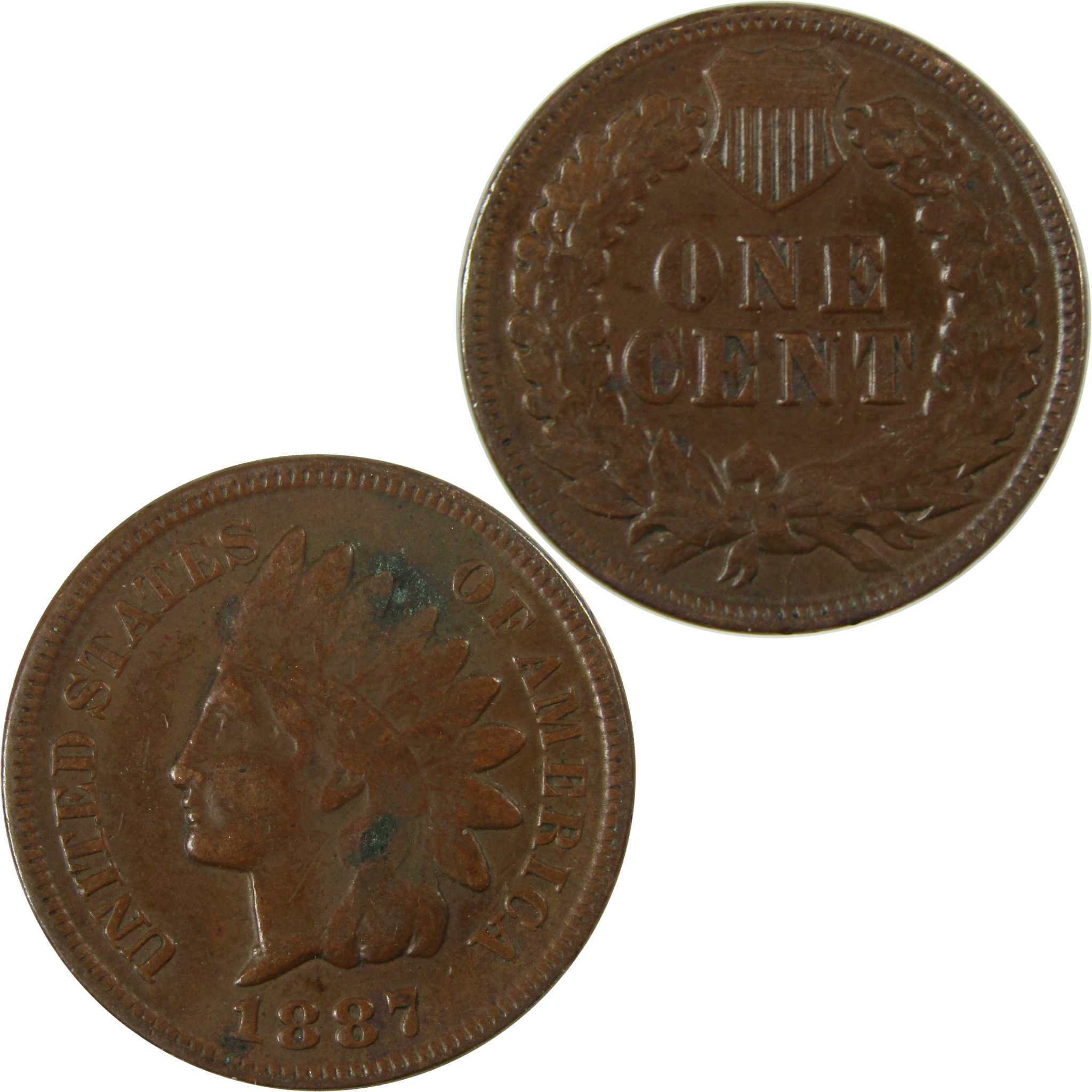 1887 Indian Head Cent VF Very Fine Penny 1c Coin SKU:I26929
