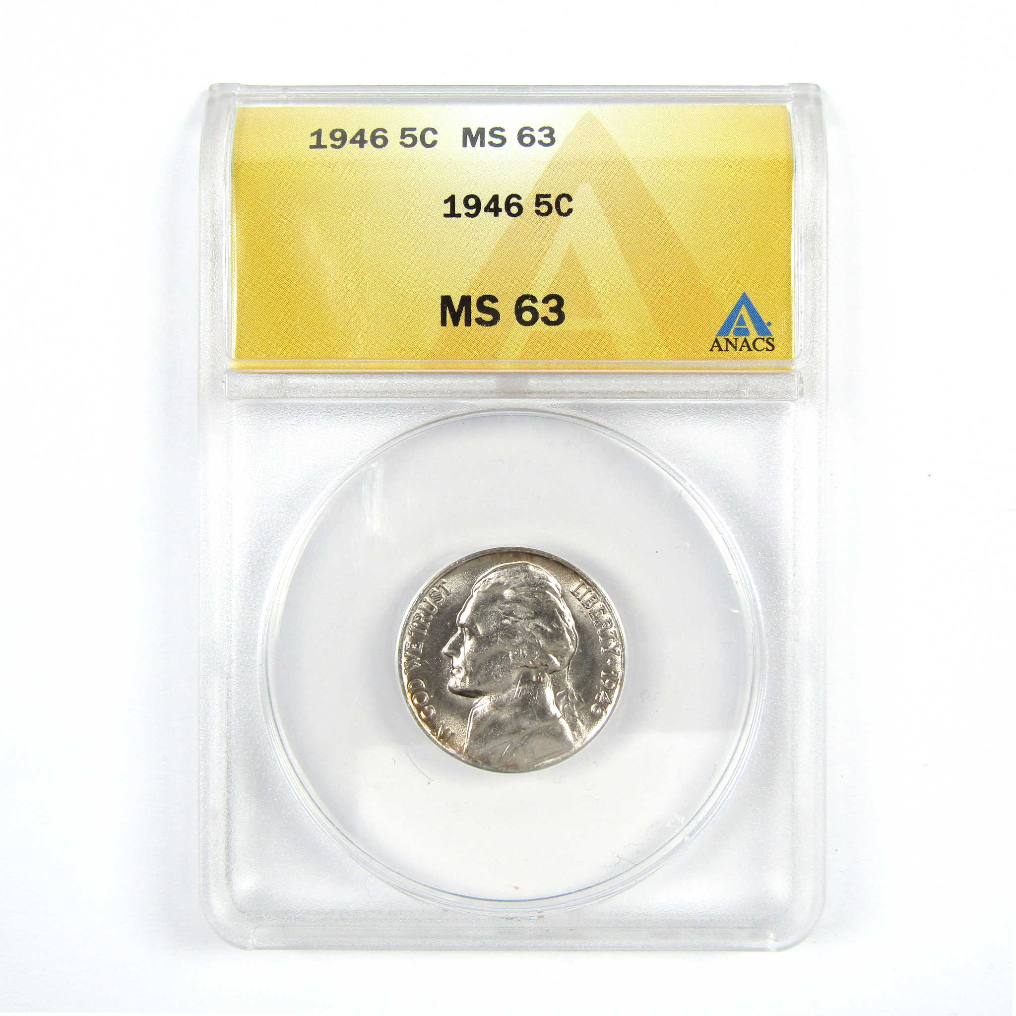 1946 Jefferson Nickel MS 63 ANACS 5c Uncirculated Coin SKU:CPC5187