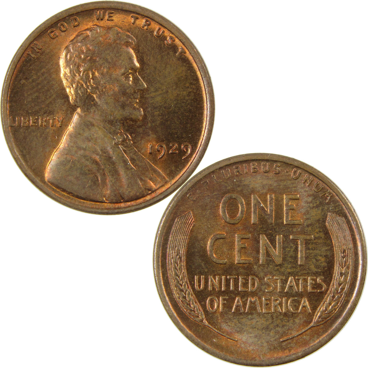 1929 Lincoln Wheat Cent Uncirculated Penny 1c Coin SKU:I28260