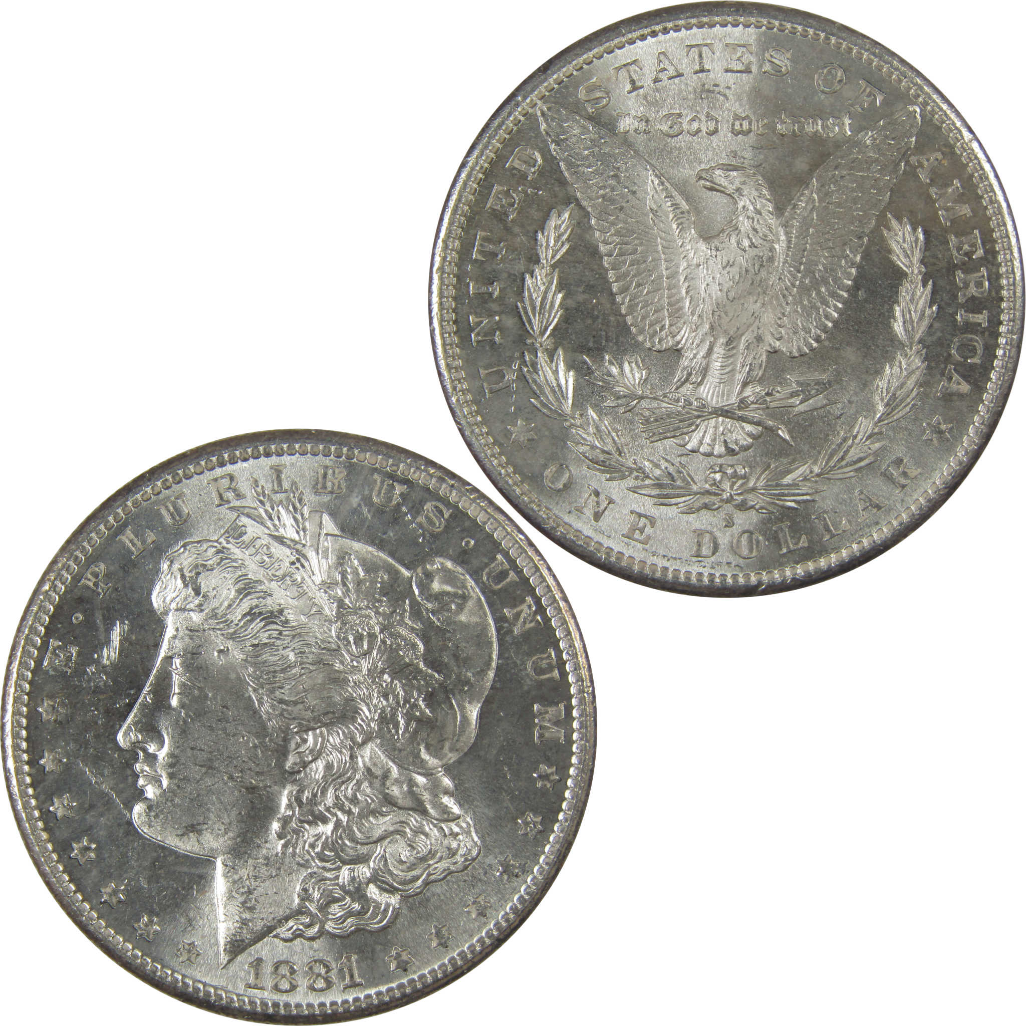 1881 S Morgan Dollar Uncirculated Silver $1 Coin SKU:CPC1107 - Morgan coin - Morgan silver dollar - Morgan silver dollar for sale - Profile Coins & Collectibles