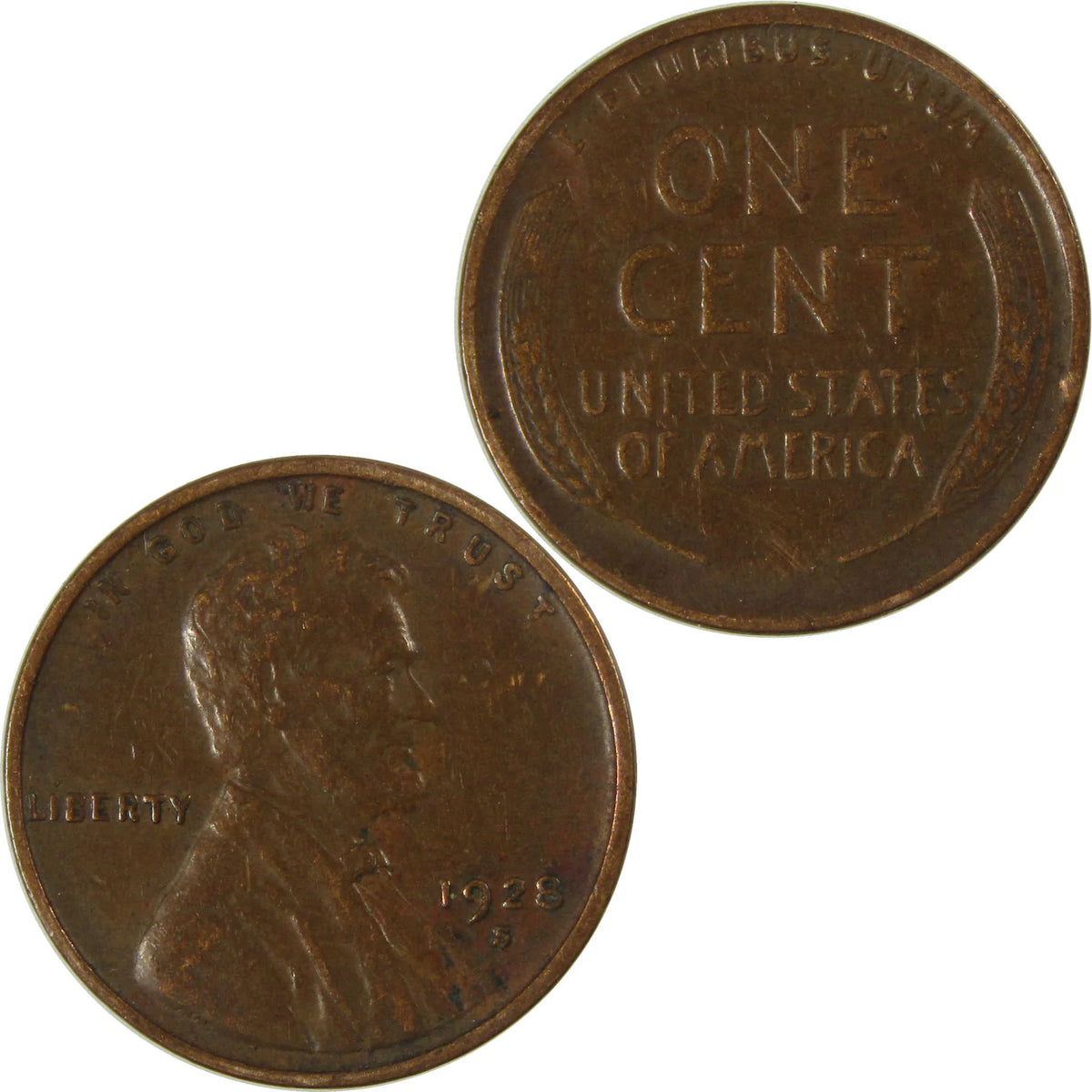 1928 S Lincoln Wheat Cent VF Very Fine Penny 1c Coin SKU:I26686