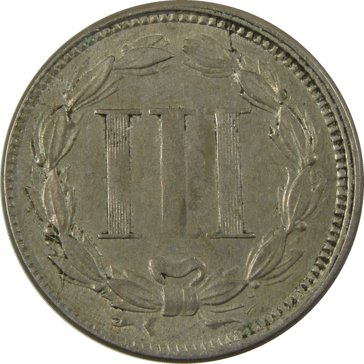 1866 Nickel Three Cent Piece XF EF Extremely Fine 3c Coin SKU:I28510