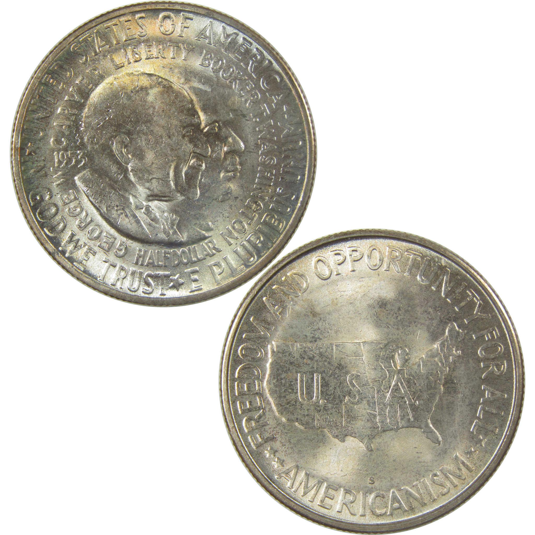 1953 S Washington-Carver Commemorative Silver Half Dollar Uncirculated