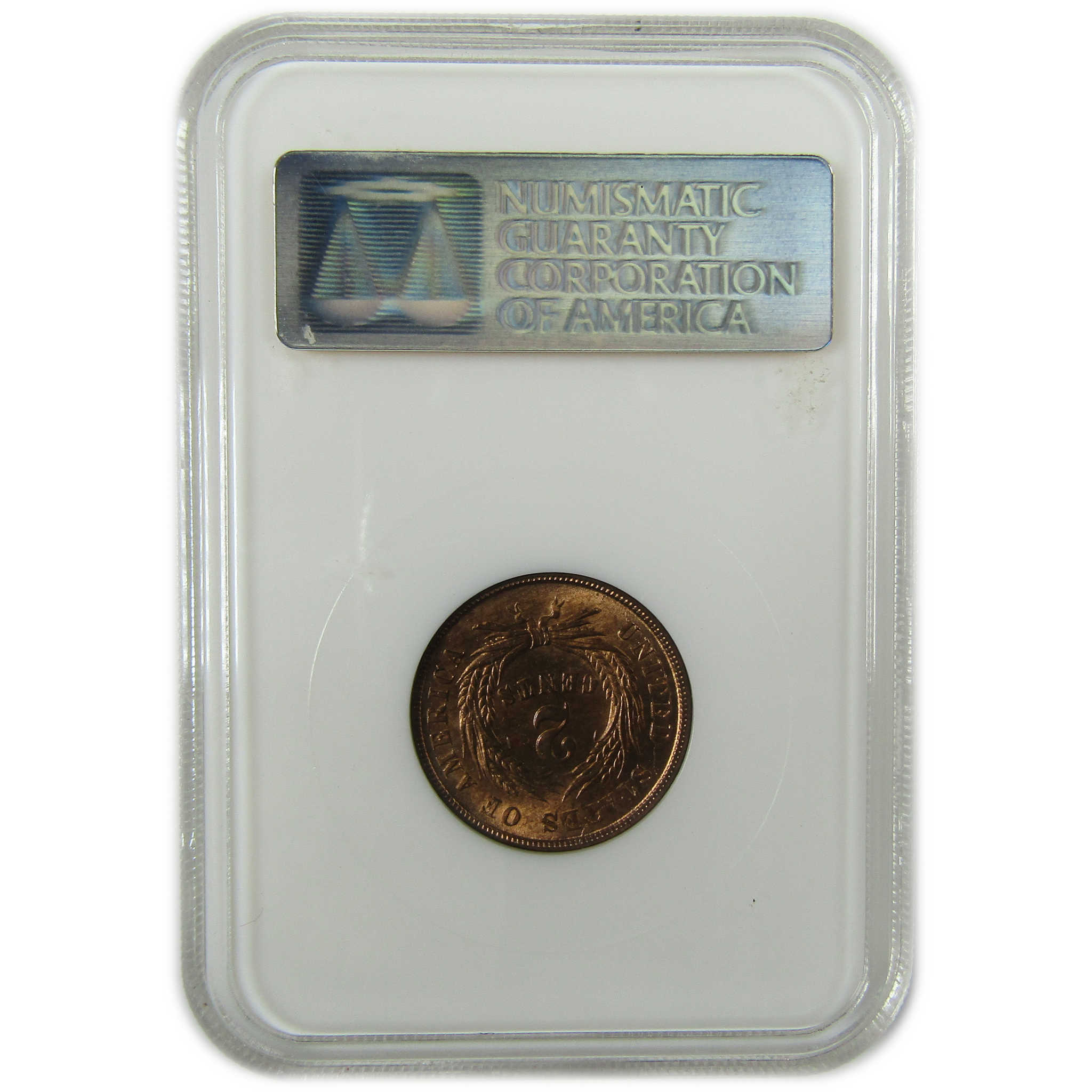1864 Large Motto Two Cent Piece MS 64 RB NGC CAC SKU:CP1545