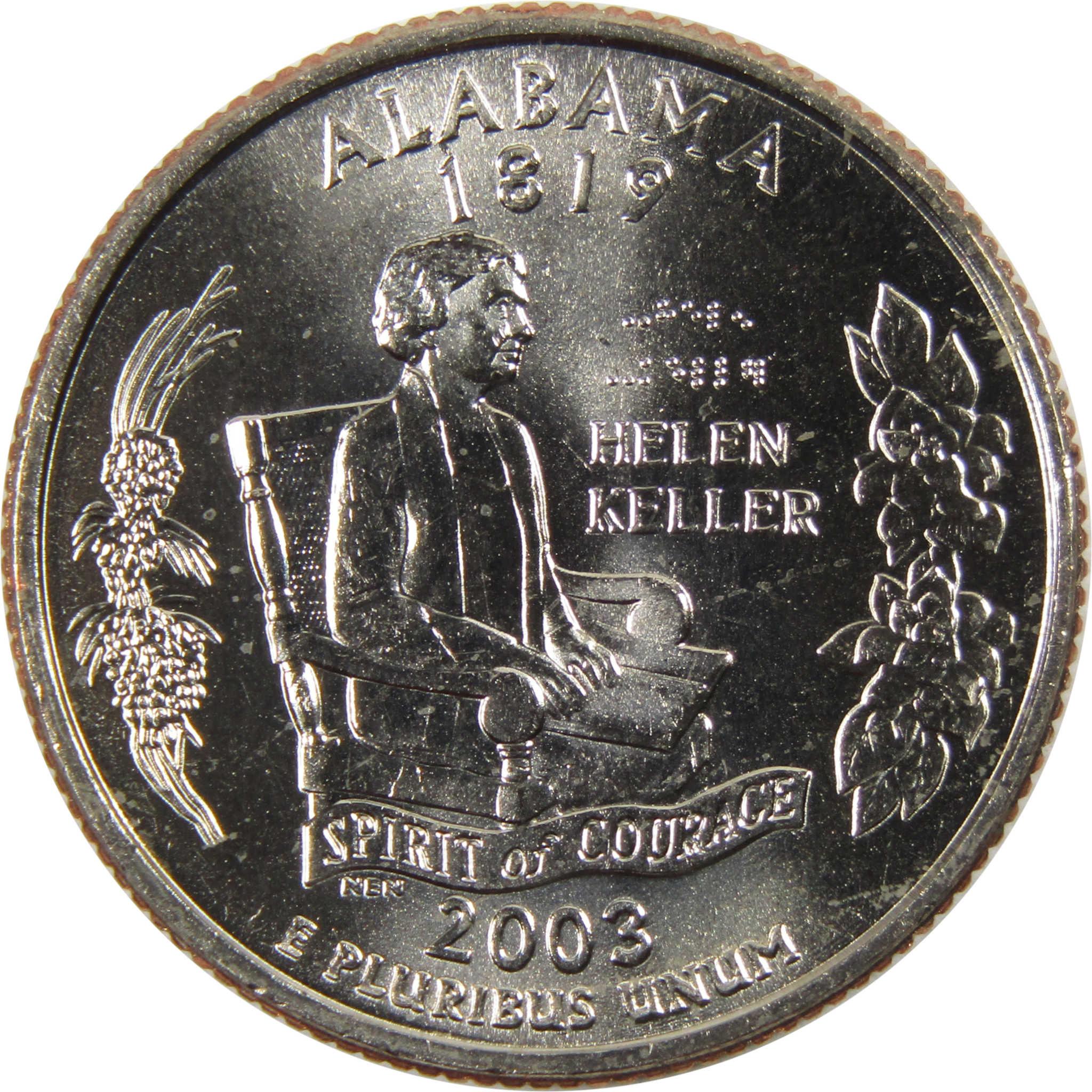 2003 P Alabama State Quarter BU Uncirculated Clad 25c Coin