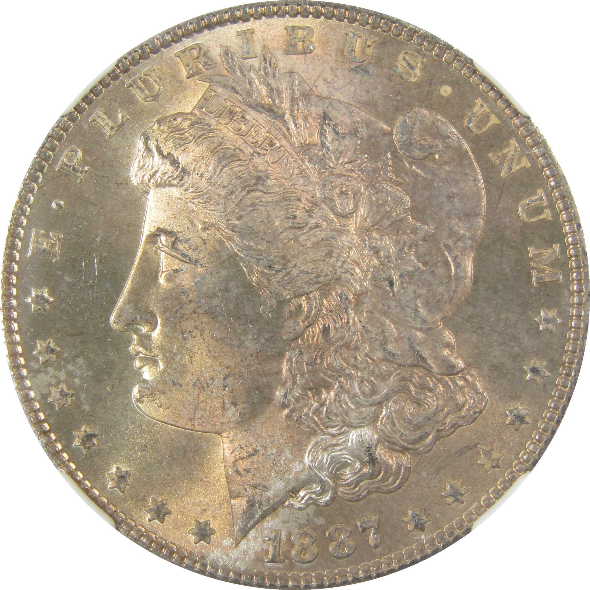 1887 Morgan Silver Dollar MS 64 NGC Toned Obverse SKU:I27542