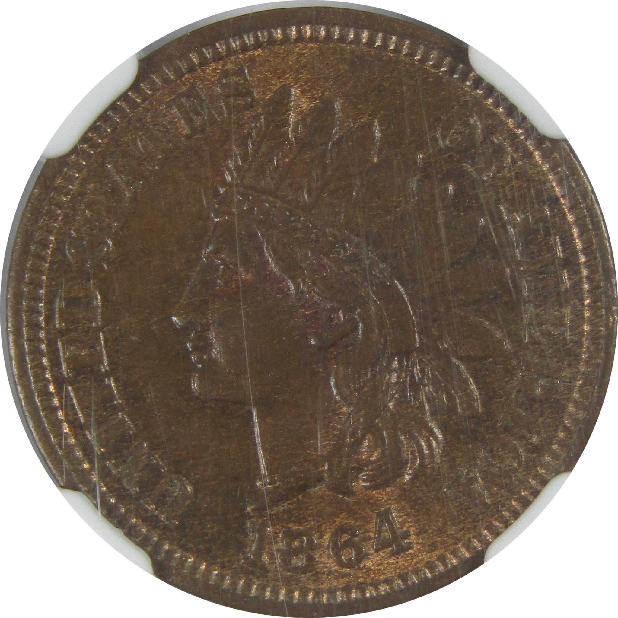 1864/186 L FS-2302 Indian Head Cent MS 64 BN NGC Penny 1c Uncirculated