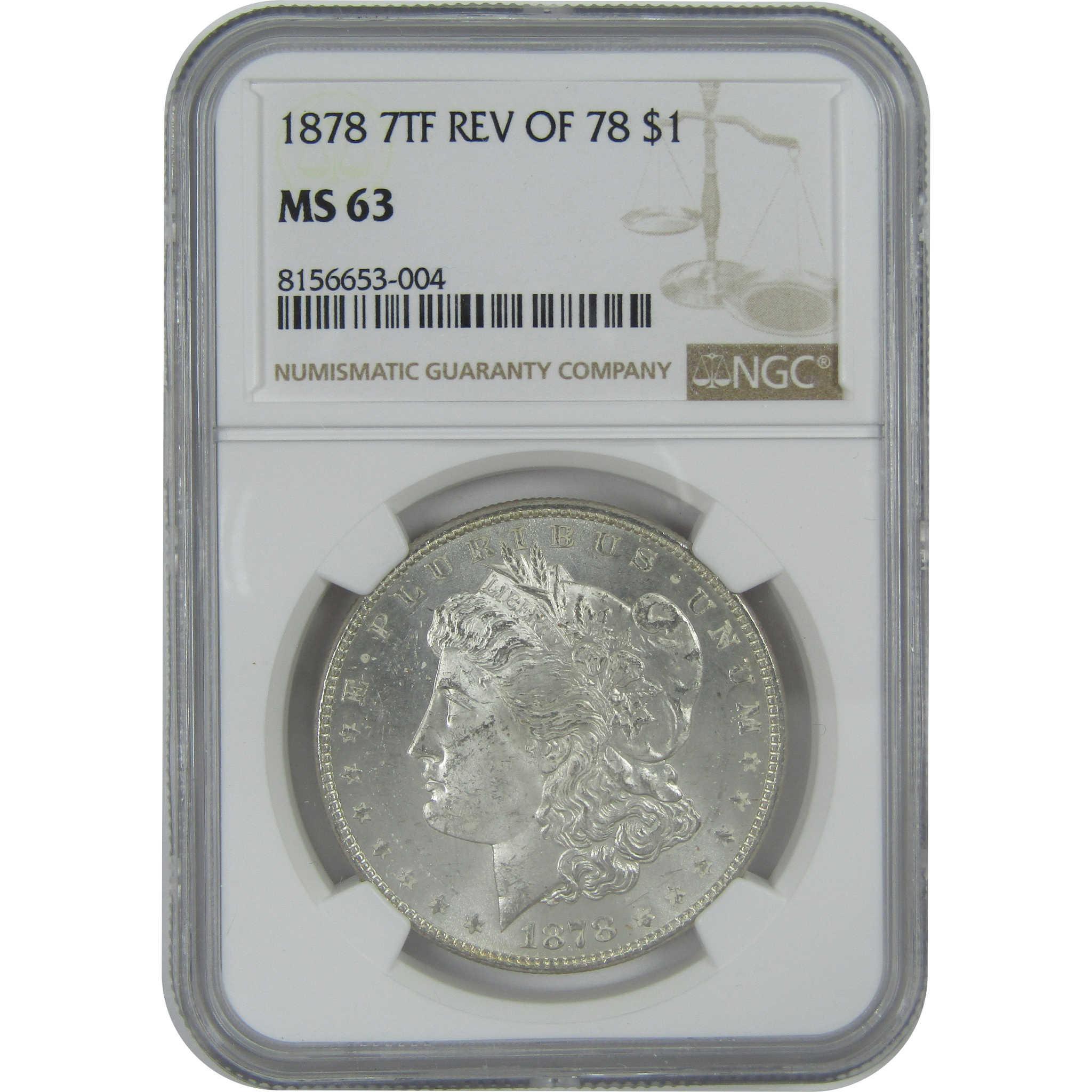 1878 7TF Rev 78 Morgan Dollar MS 63 NGC Silver $1 Coin SKU:I16472 - Morgan coin - Morgan silver dollar - Morgan silver dollar for sale - Profile Coins & Collectibles