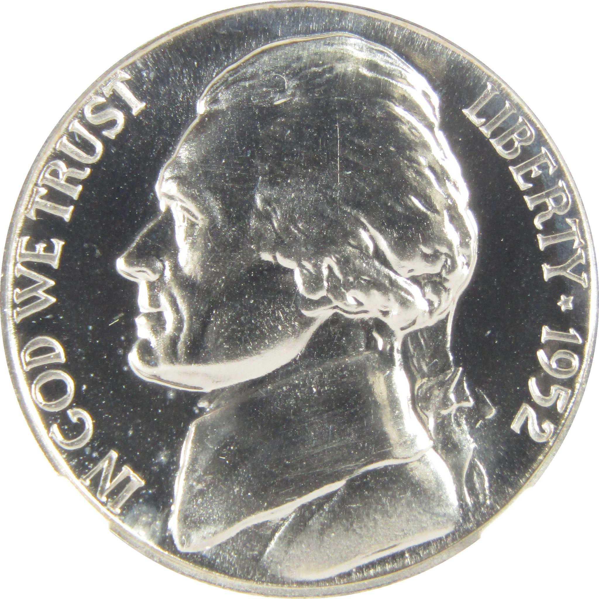 1952 Jefferson Nickel PF 68 NGC Proof 5c Coin Collectible SKU:I27352