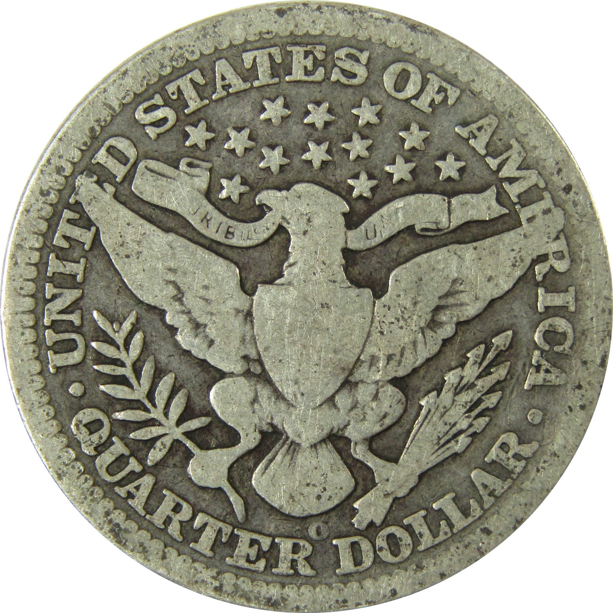 1902 O Barber Silver Quarter VG Very Good 25c Coin SKU:CP874