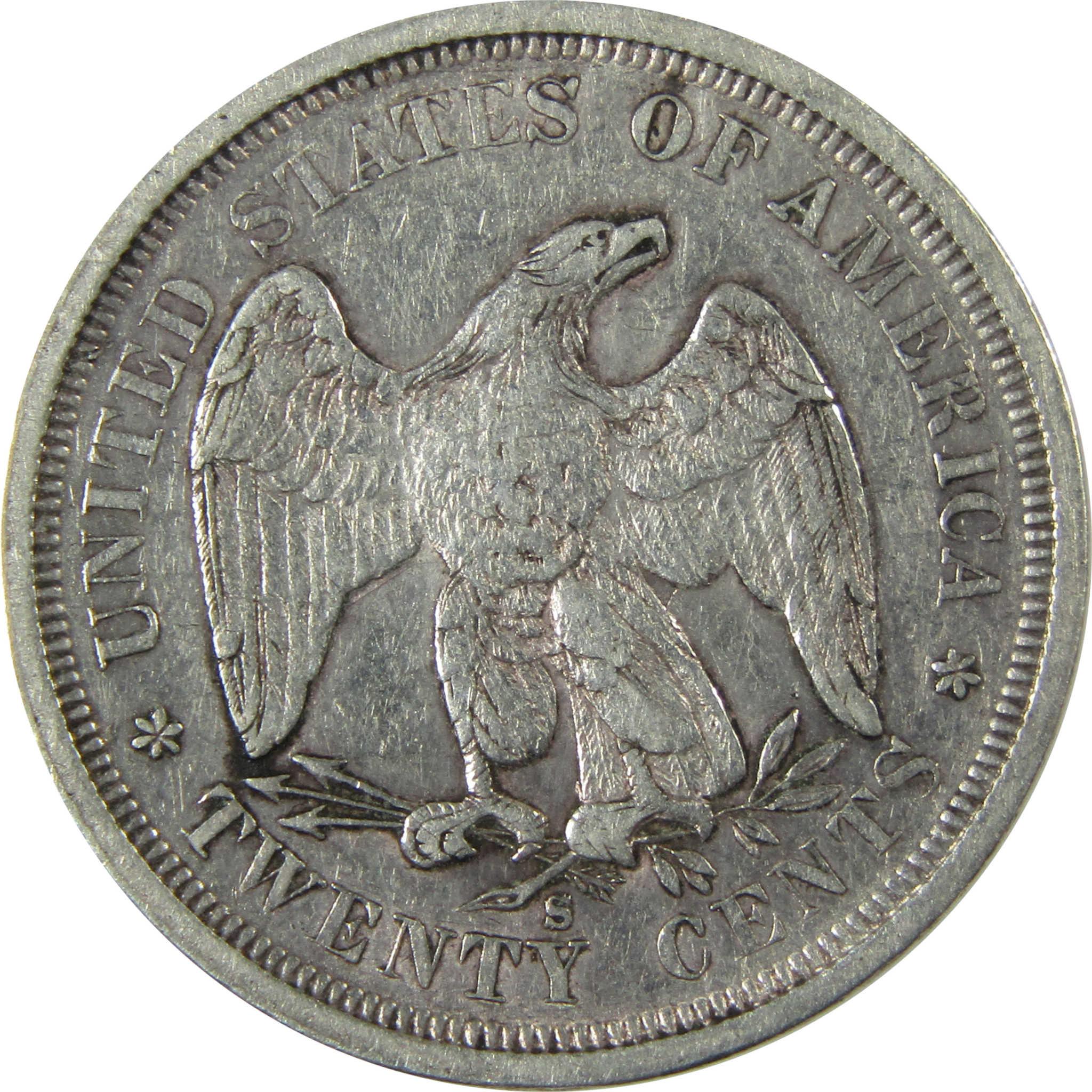 1875 S/S Seated Liberty Silver 20c Piece XF EF Details SKU:I26417