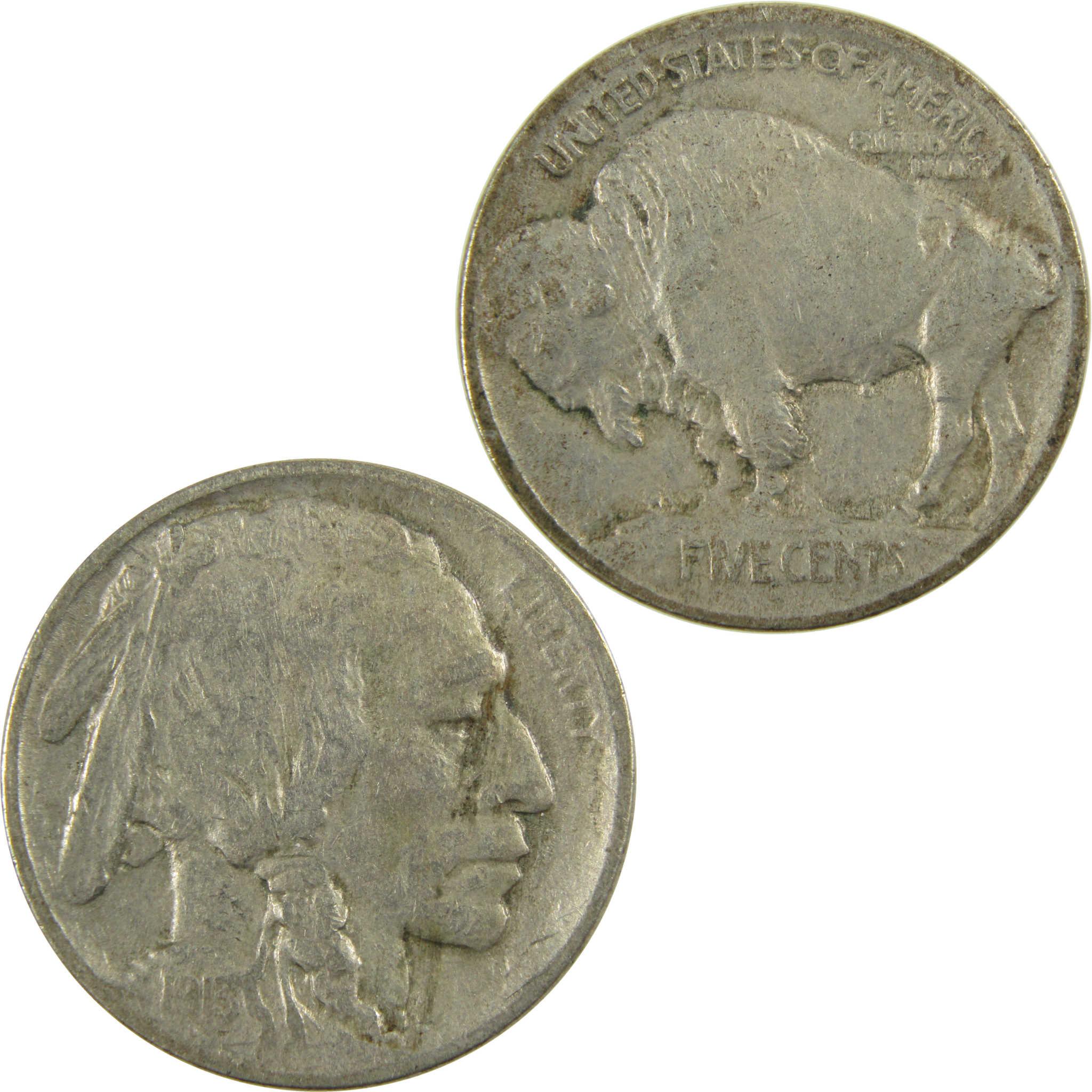 1913 Type 1 Indian Head Buffalo Nickel VF Very Fine 5c Coin SKU:I28204