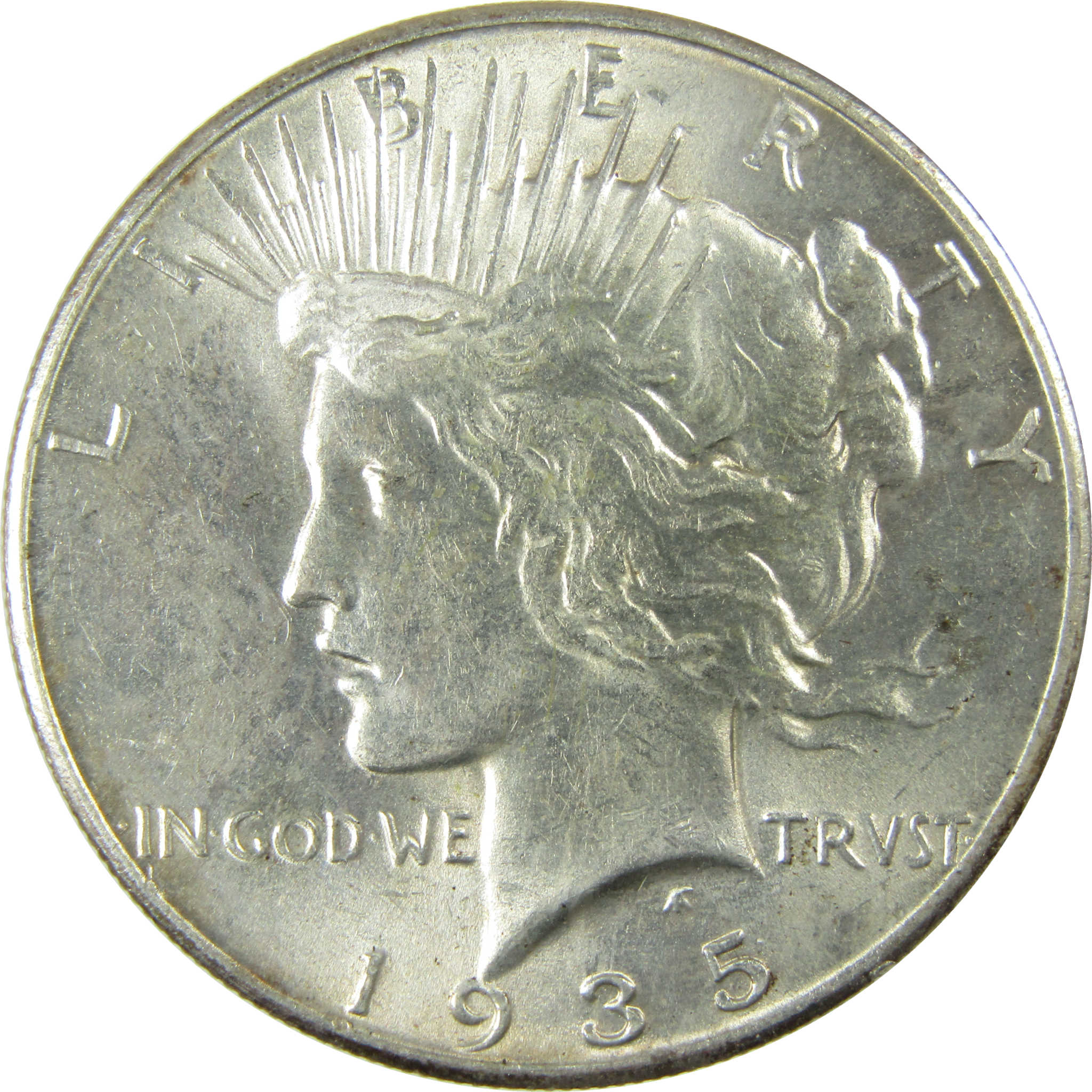 1935 Peace Silver Dollar Borderline Uncirculated Details SKU:I27518