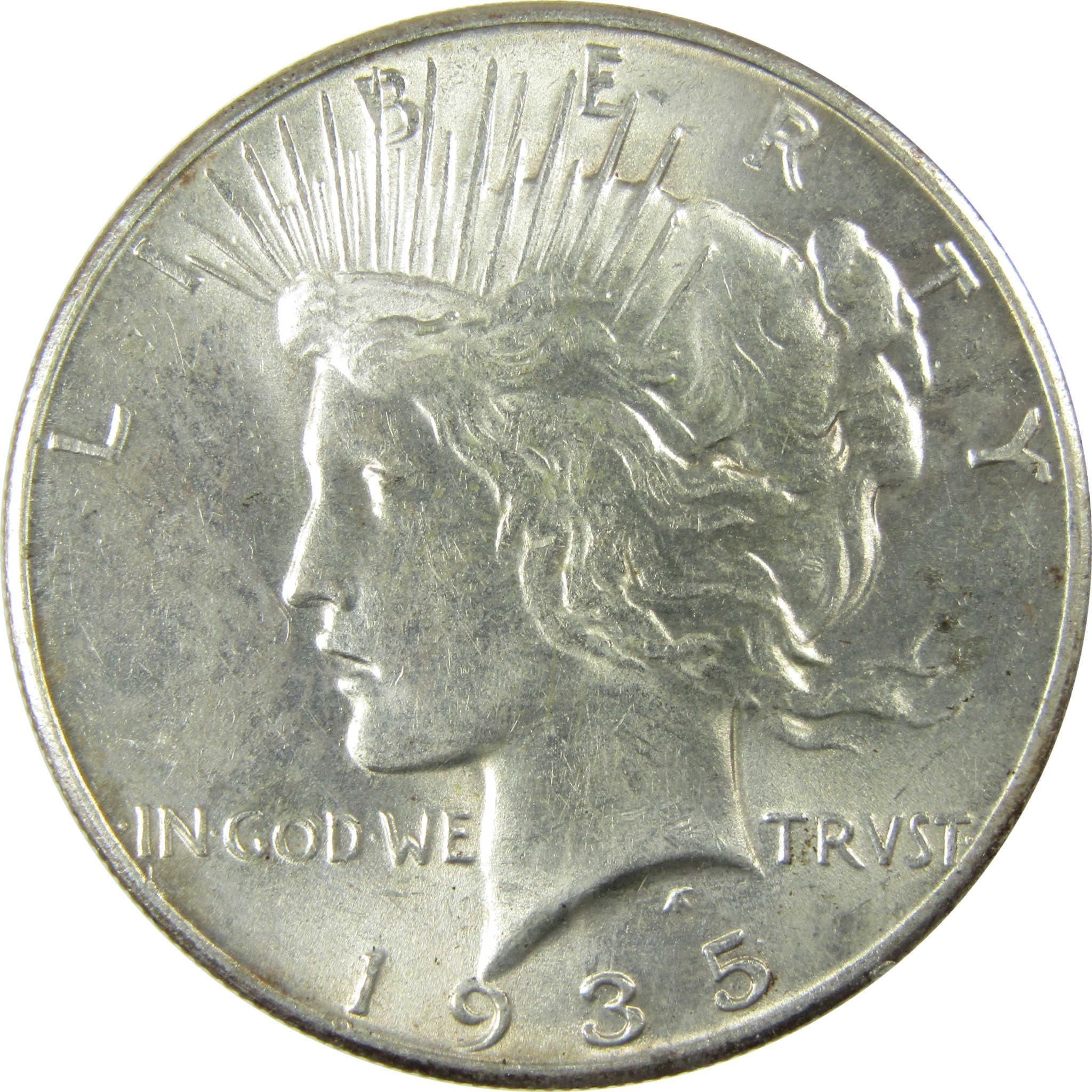 1935 Peace Silver Dollar Borderline Uncirculated Details SKU:I27518