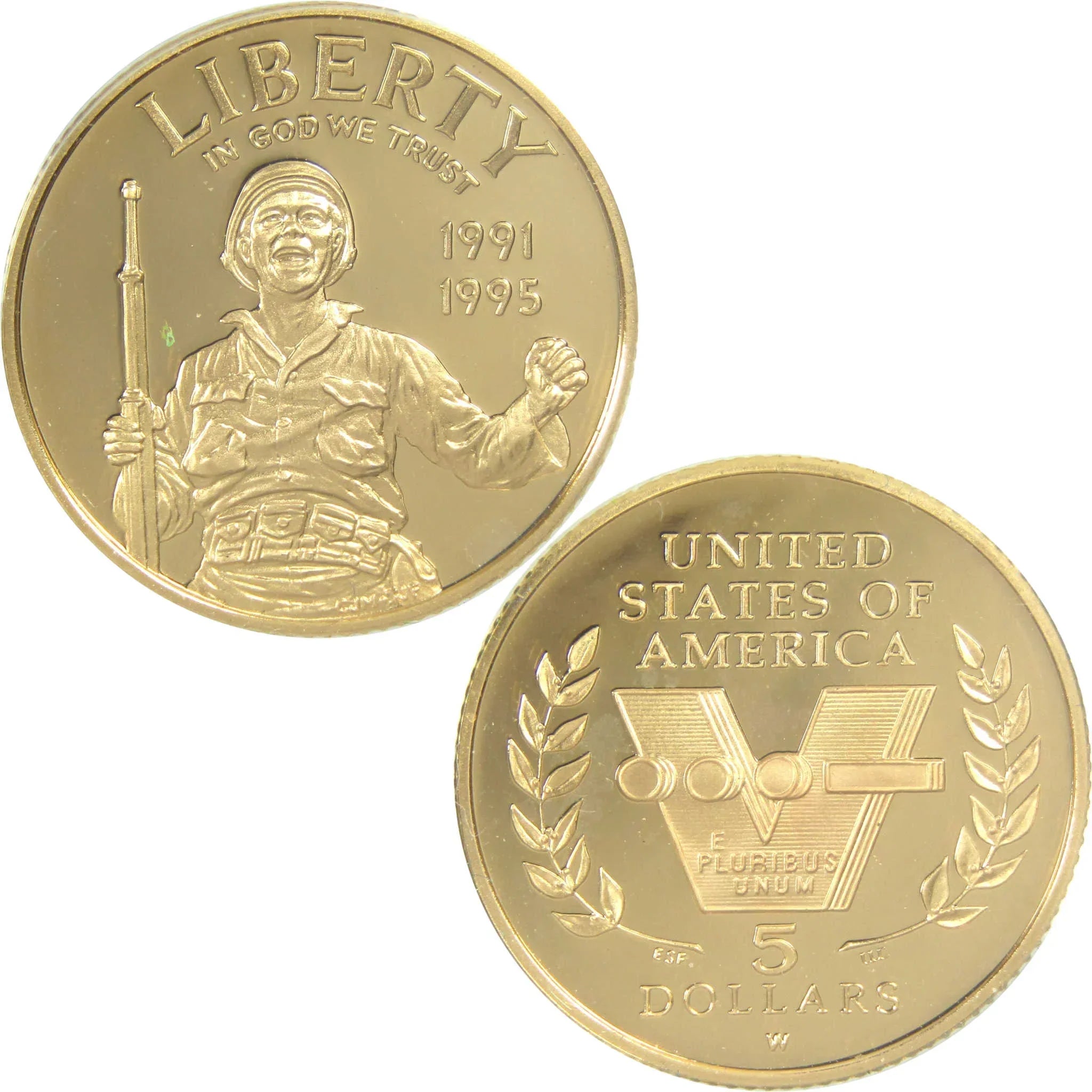 1993 W $5 50th Anniversary of World War II Commemorative Gold Proof
