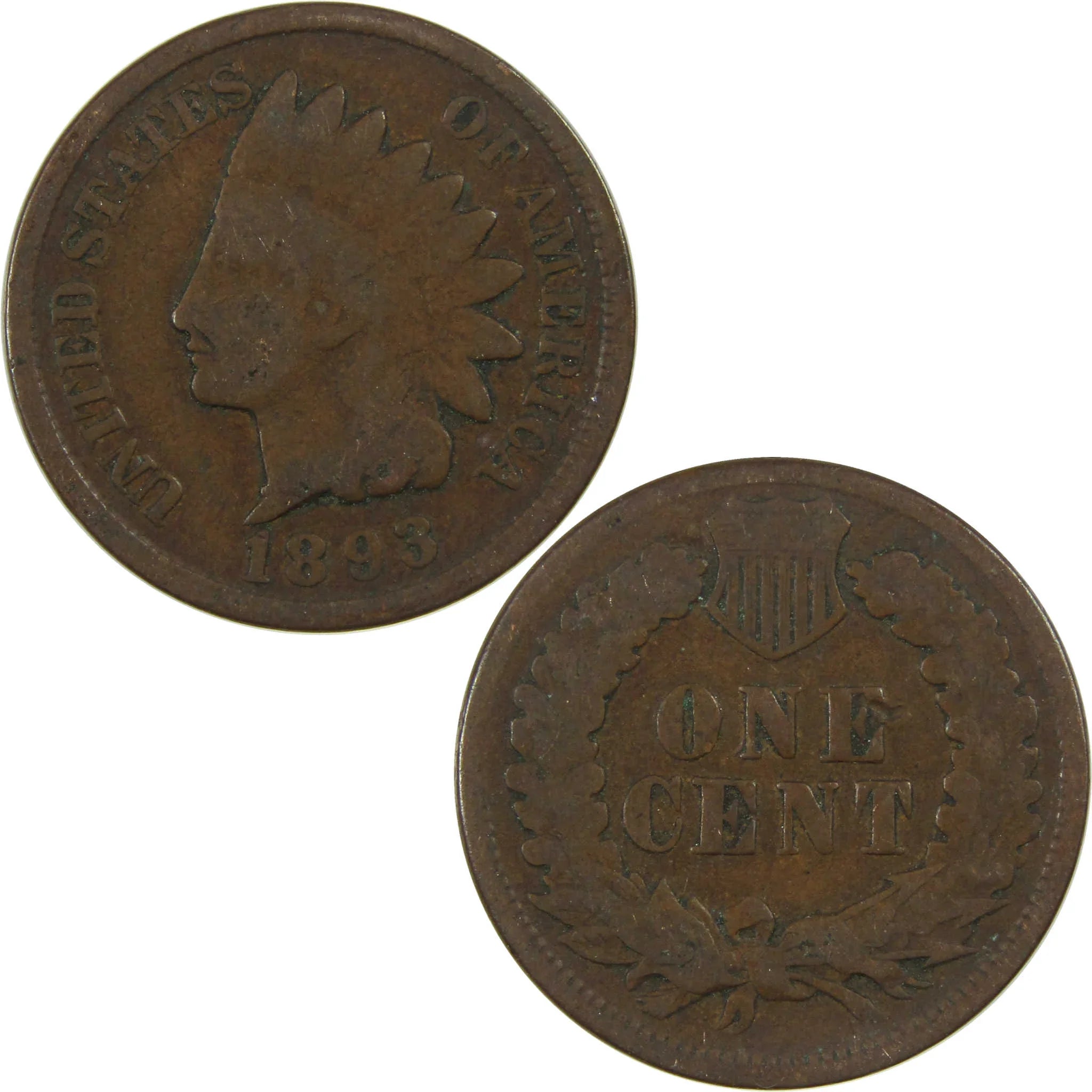 1893 Indian Head Cent G Good Penny 1c Coin SKU:I27040