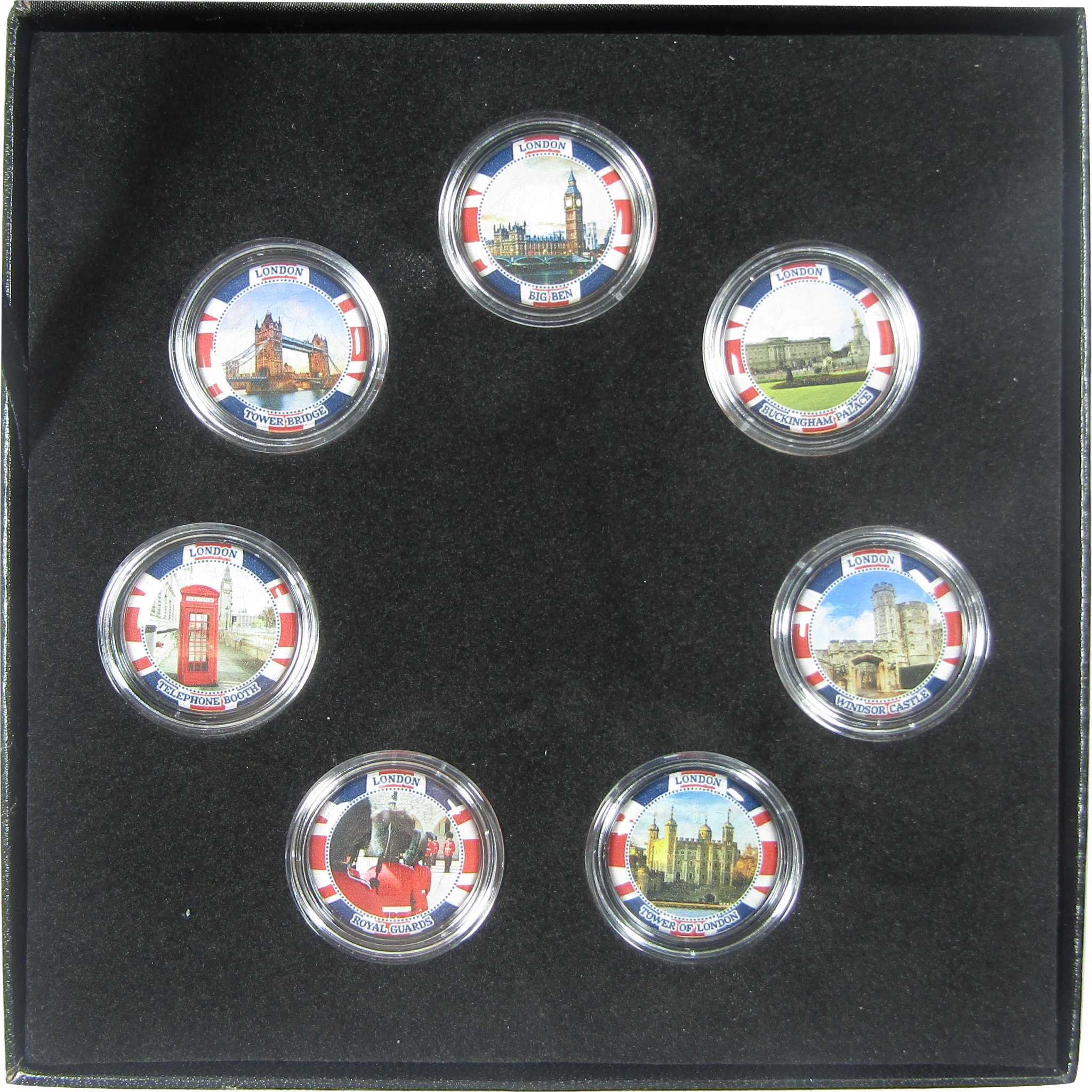 Cities of the World London 7-Coin Colorized Half Penny Collection