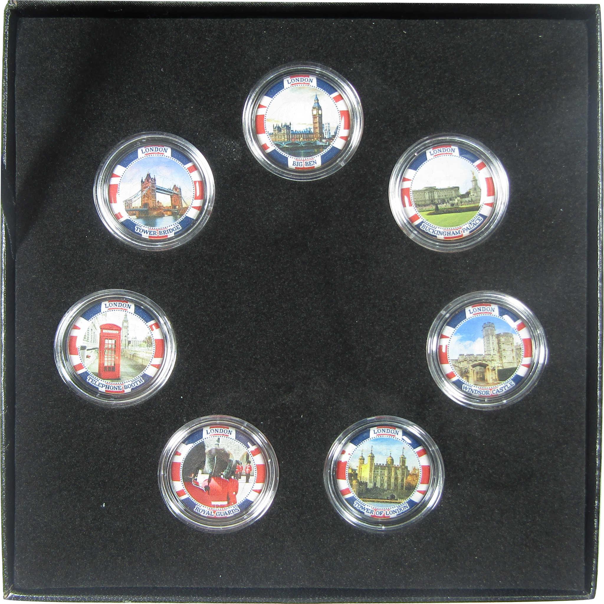 Cities of the World London 7-Coin Colorized Half Penny Collection