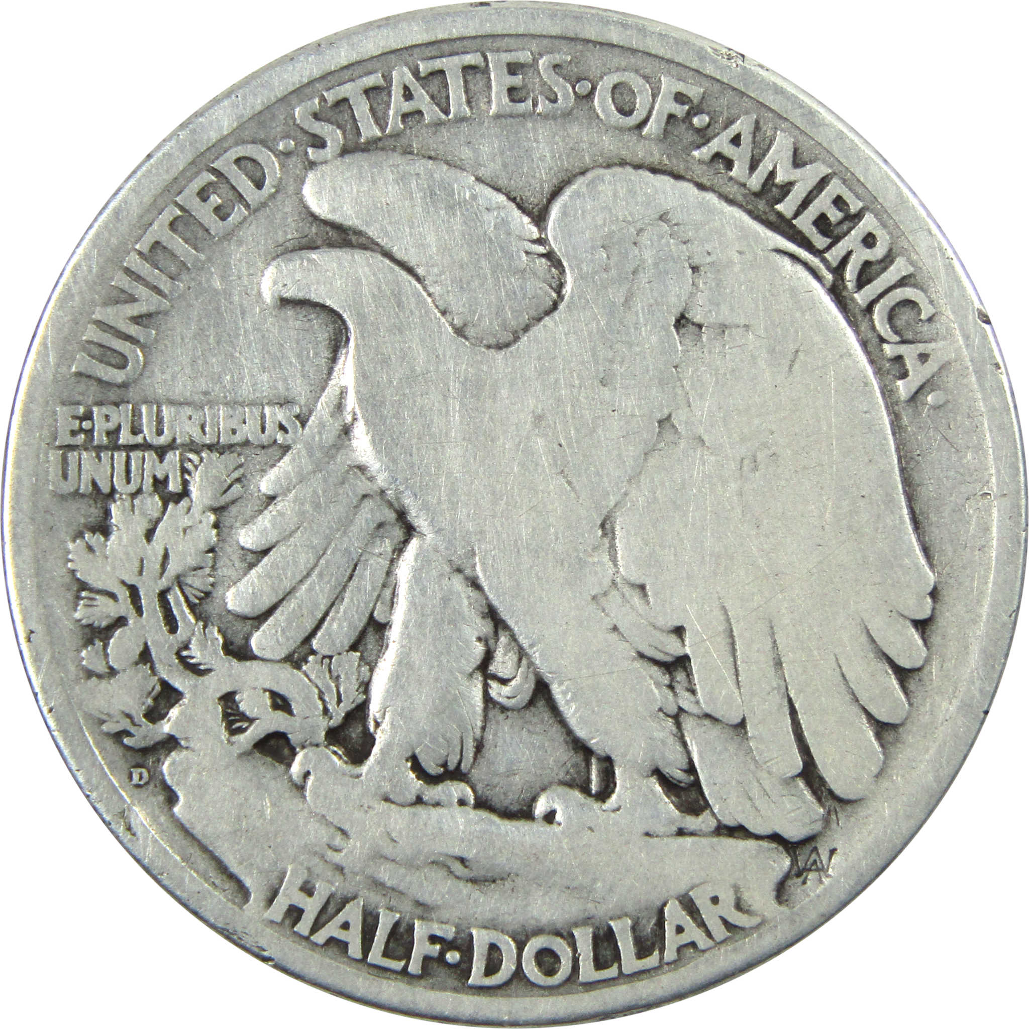 1921 D Liberty Walking Half Dollar VG Details Silver 50c SKU:I13883