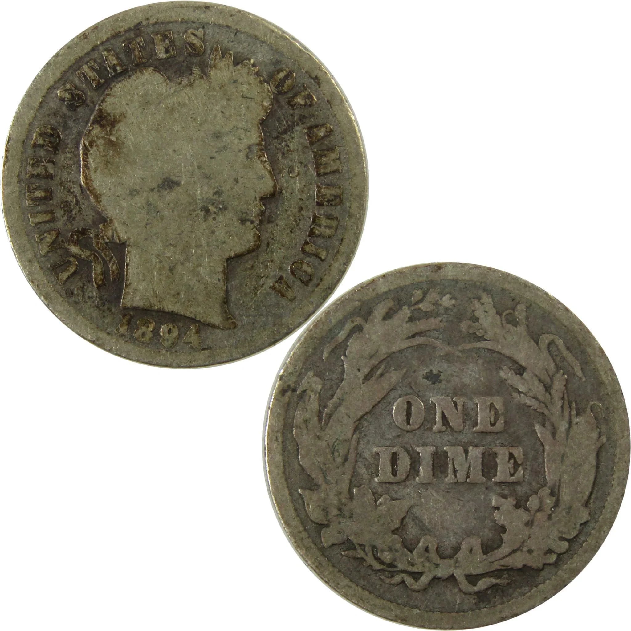 1894 Barber Silver Dime G Good 10c Coin Collectible SKU:CP1352
