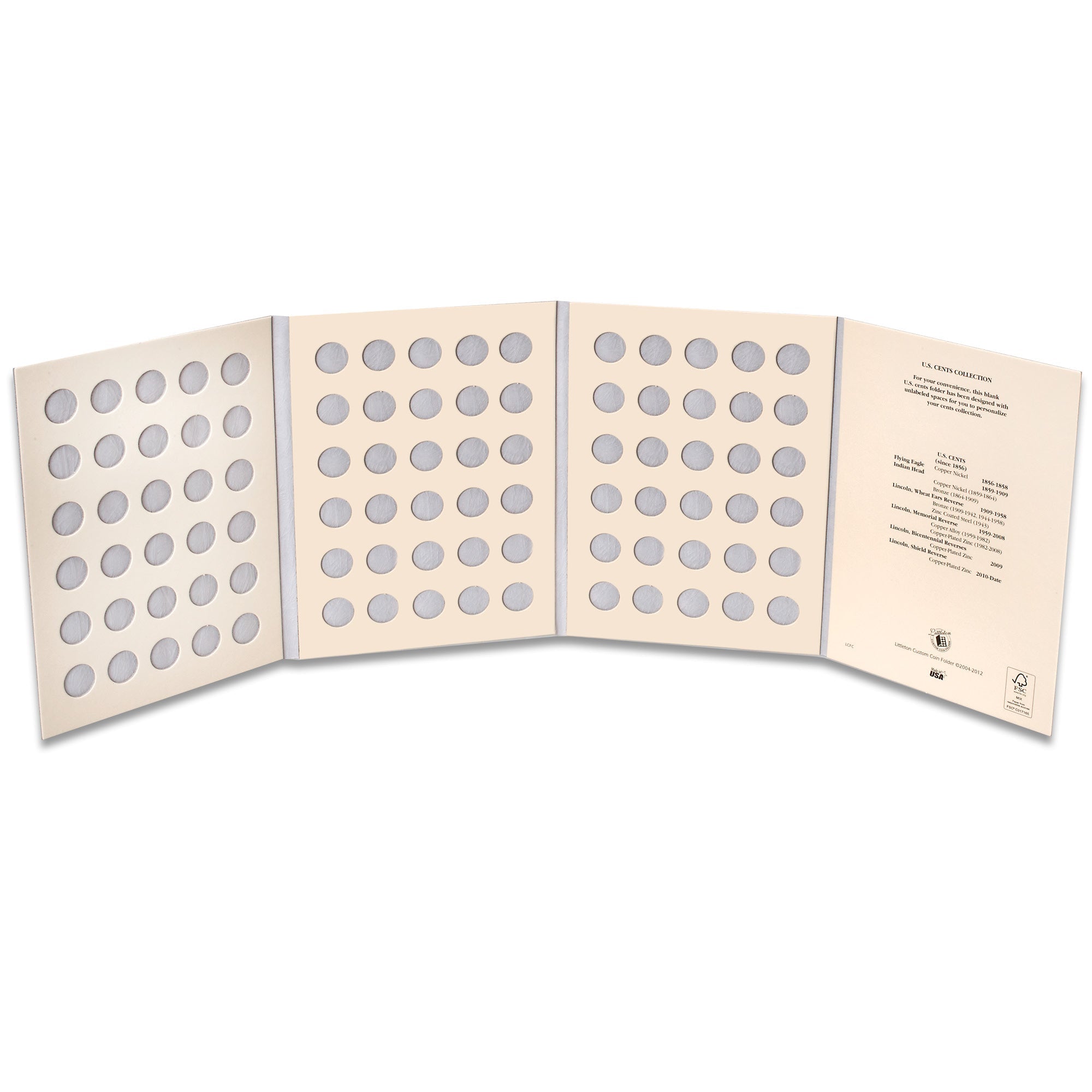 Blank U.S. Cent Folder Littleton Coin Company