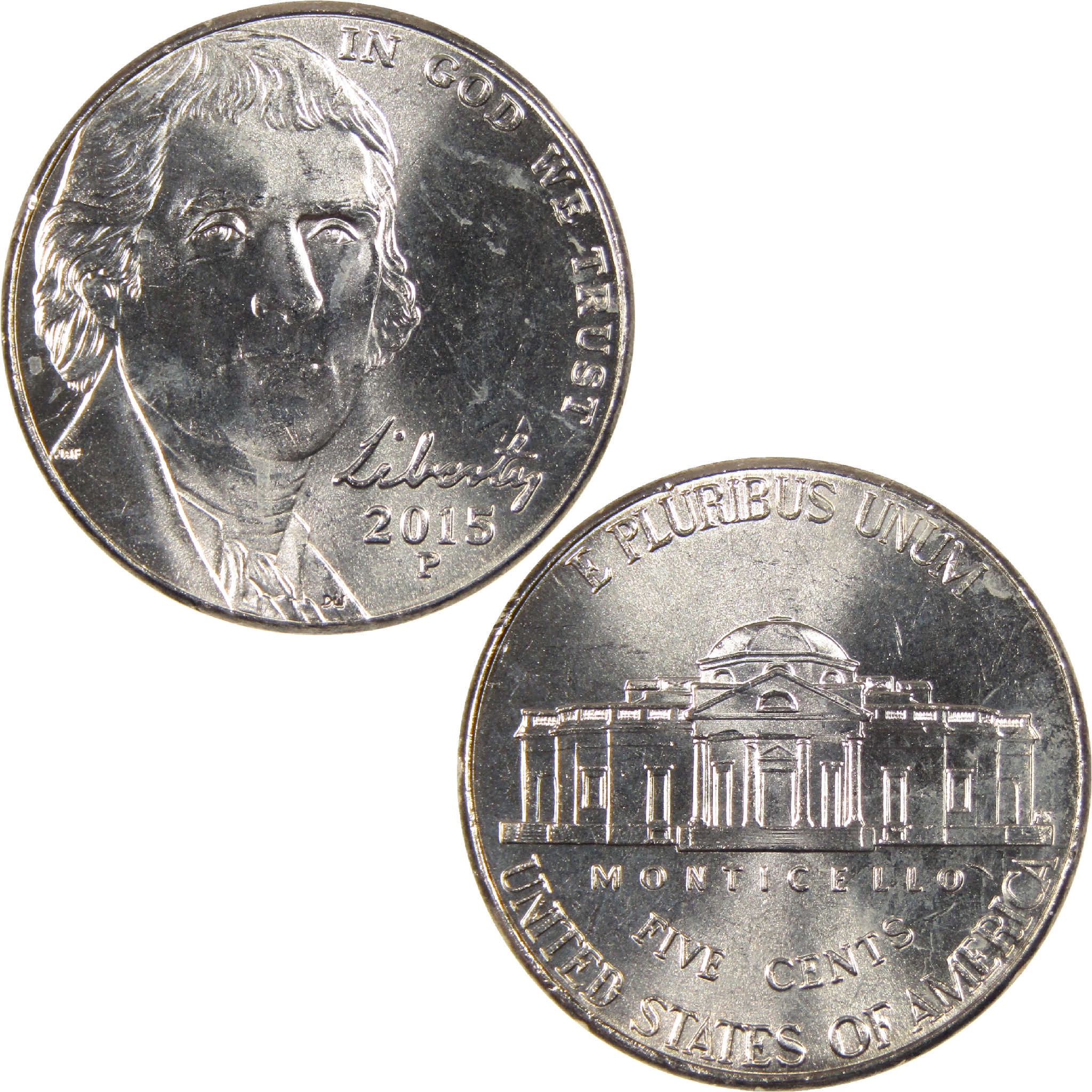 2015 P Jefferson Nickel Uncirculated 5c Coin