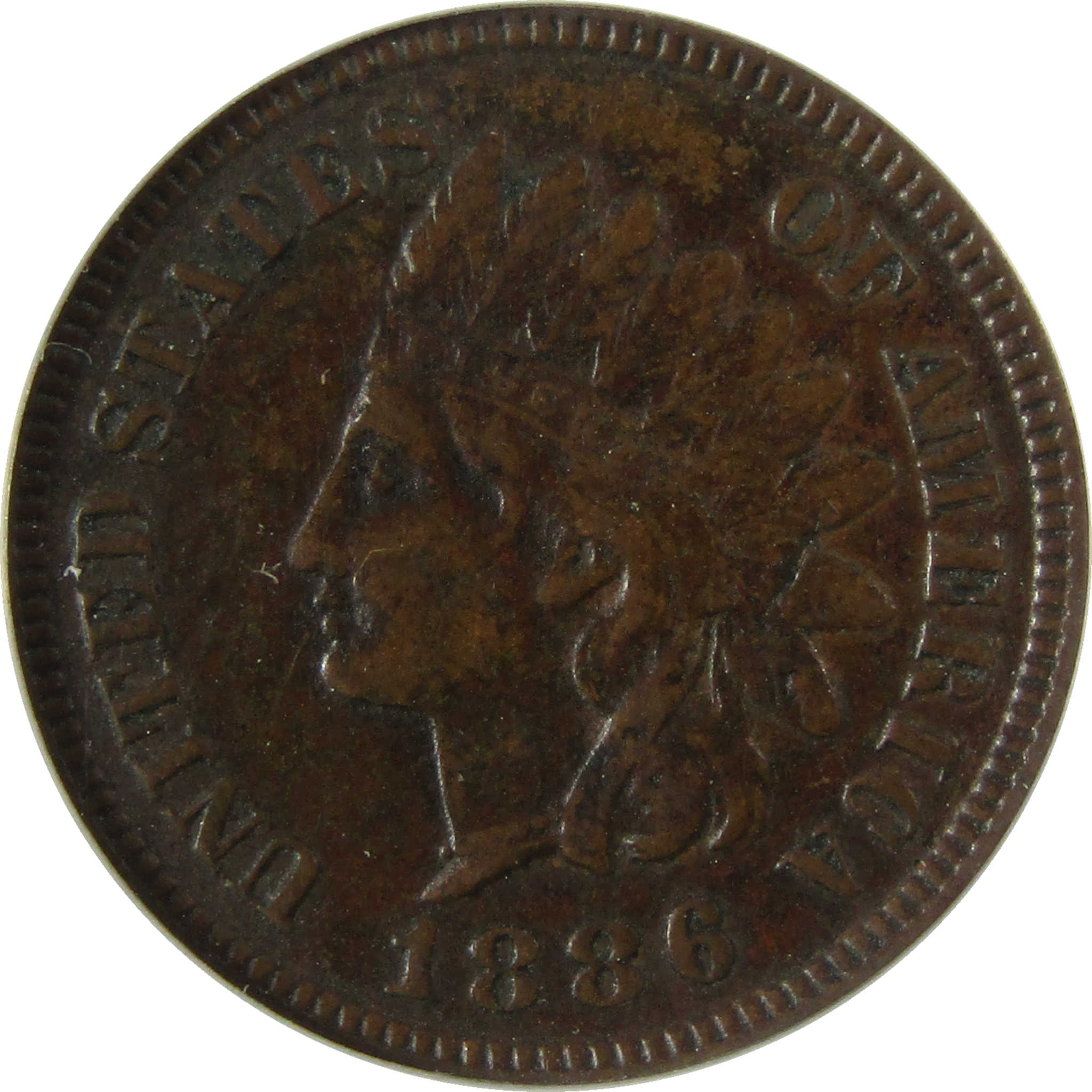 1886 Type 1 Indian Head Cent EF 40 Details ANACS SKU:I28472