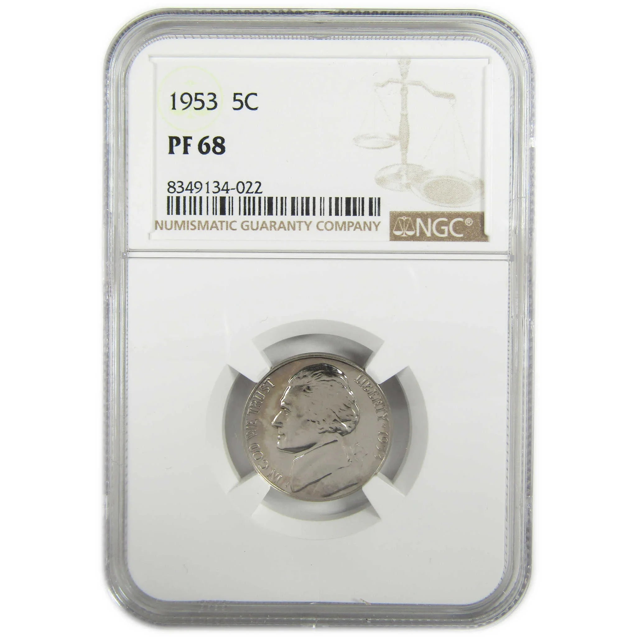 1953 Jefferson Nickel PF 68 NGC Proof 5c Coin Collectible SKU:I27359