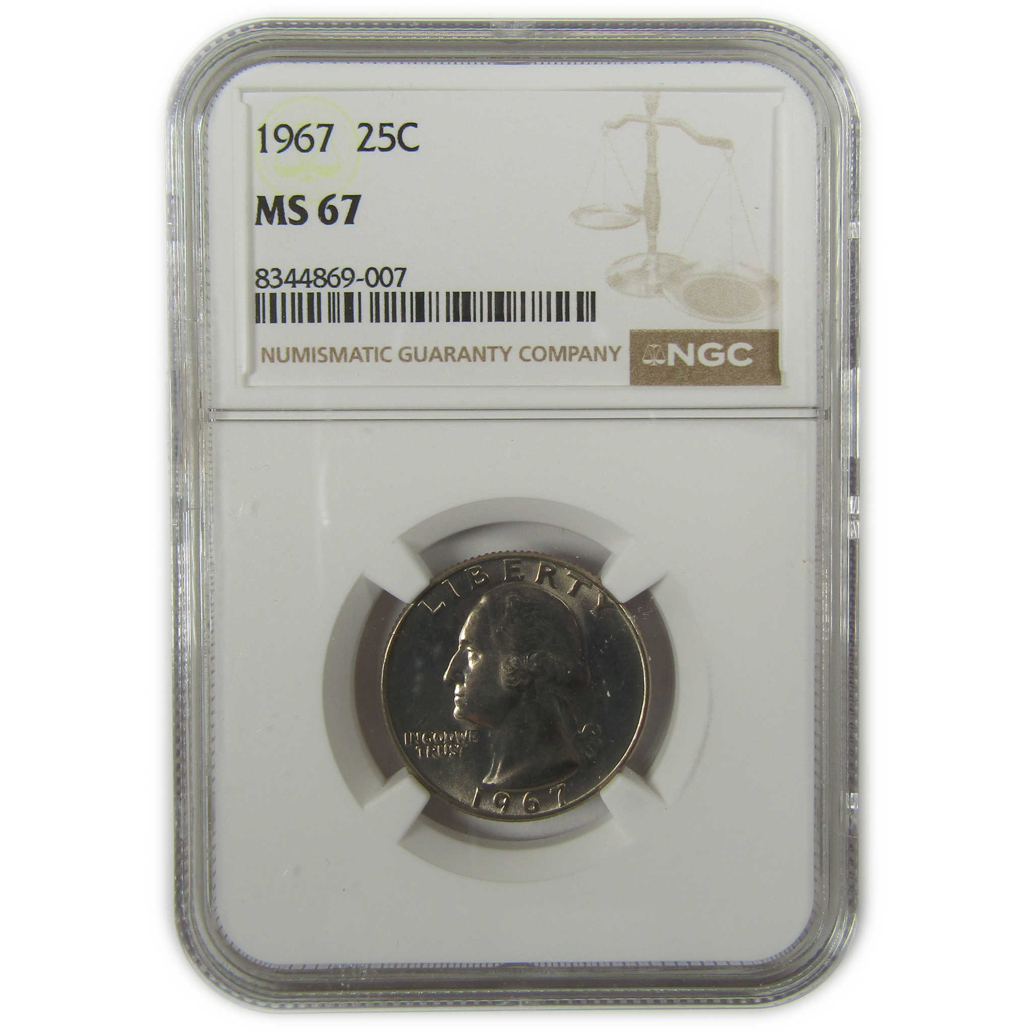 1967 Washington Quarter MS 67 NGC Clad Uncirculated SKU:I20533