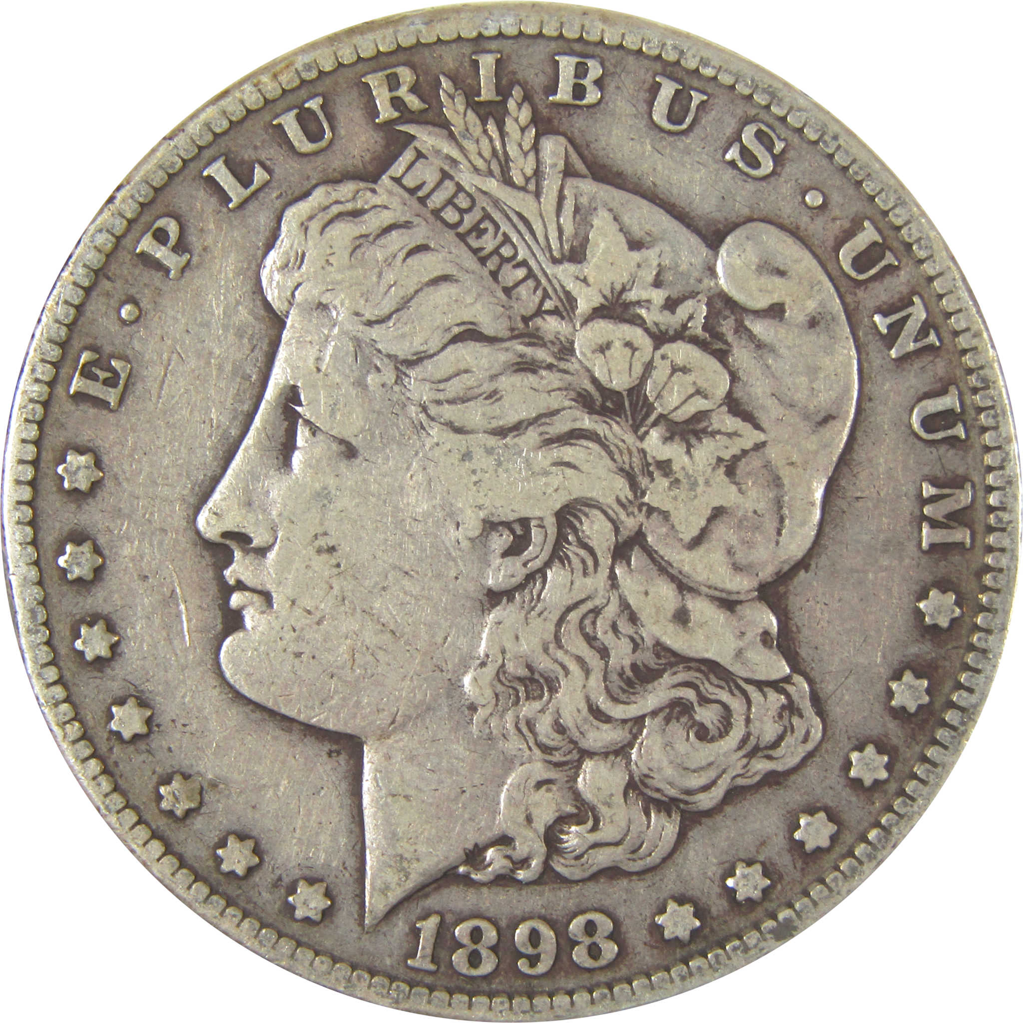 1898 S Morgan Dollar F Fine Silver $1 Coin SKU:I22560 - Morgan coin - Morgan silver dollar - Morgan silver dollar for sale - Profile Coins & Collectibles