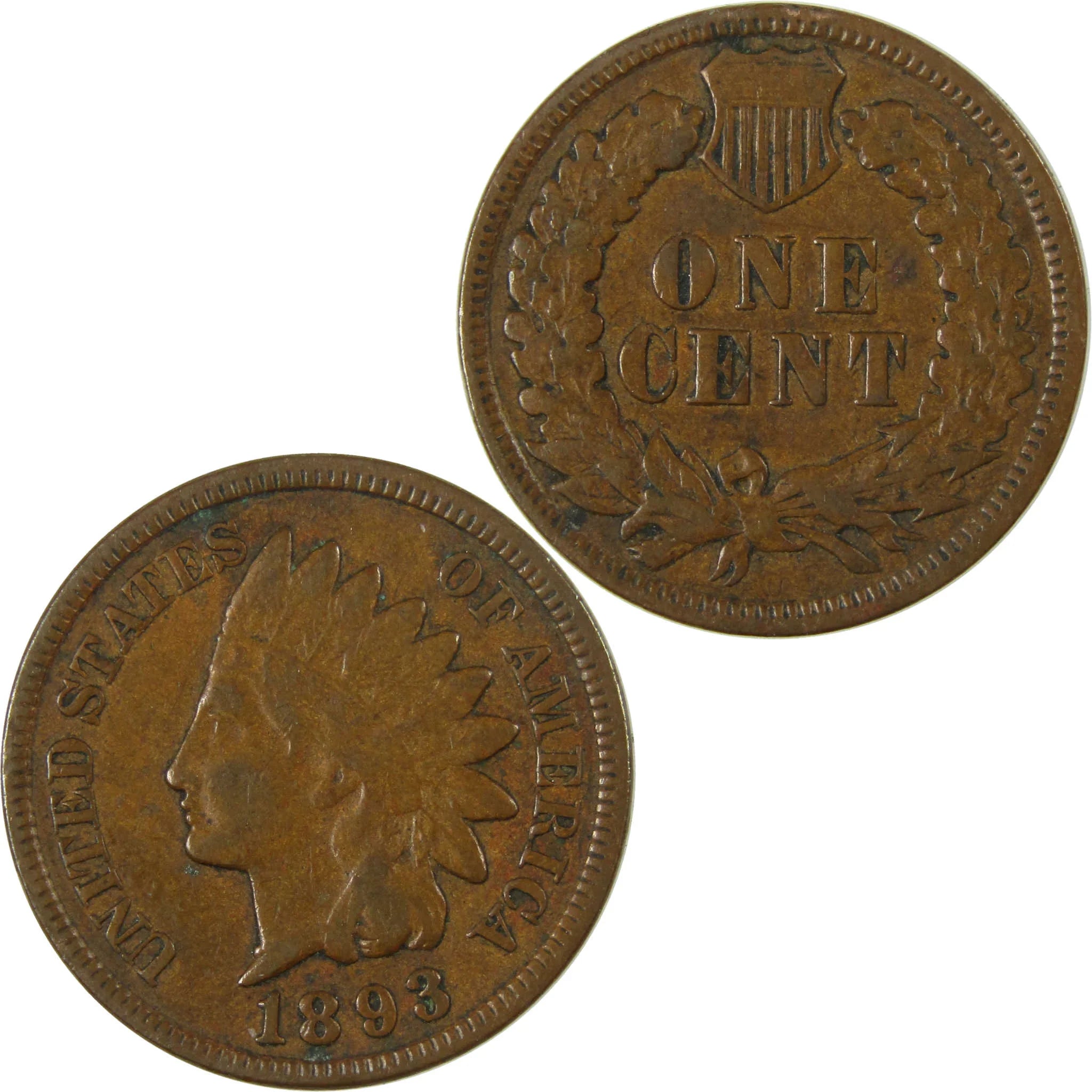 1893 Indian Head Cent VF Very Fine Penny 1c Coin SKU:I26992