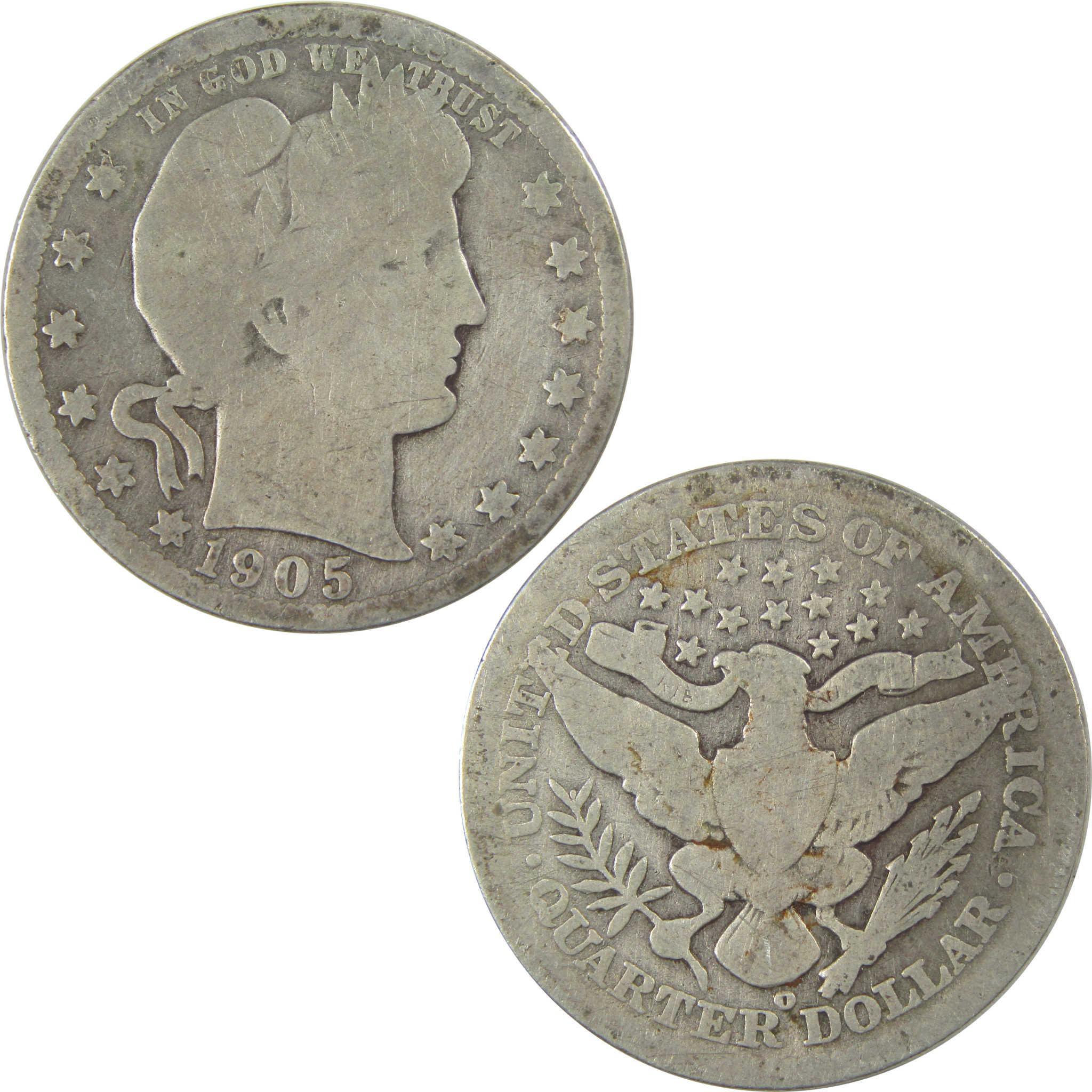1905 O Barber Quarter G Good Details Silver 25c Coin SKU:I21832