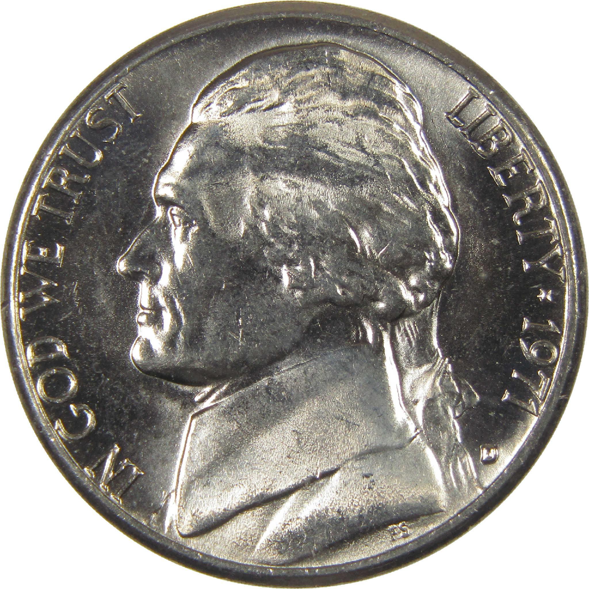 1971 D Jefferson Nickel Uncirculated 5c Coin