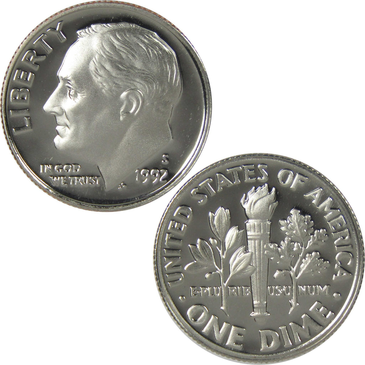 1992 S Roosevelt Dime Clad Proof 10c Coin Collectible