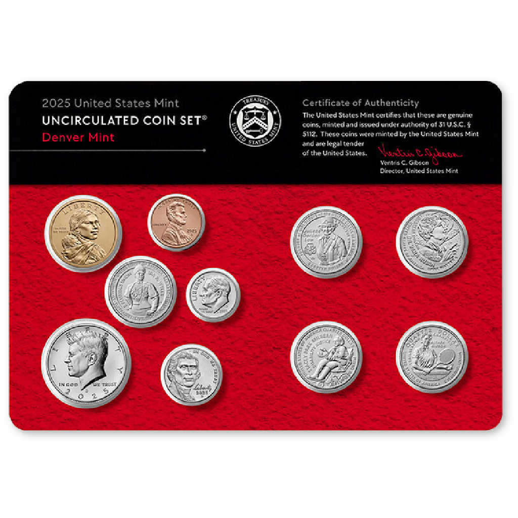 2025 Uncirculated Coin Set U.S Mint Government Packaging OGP COA