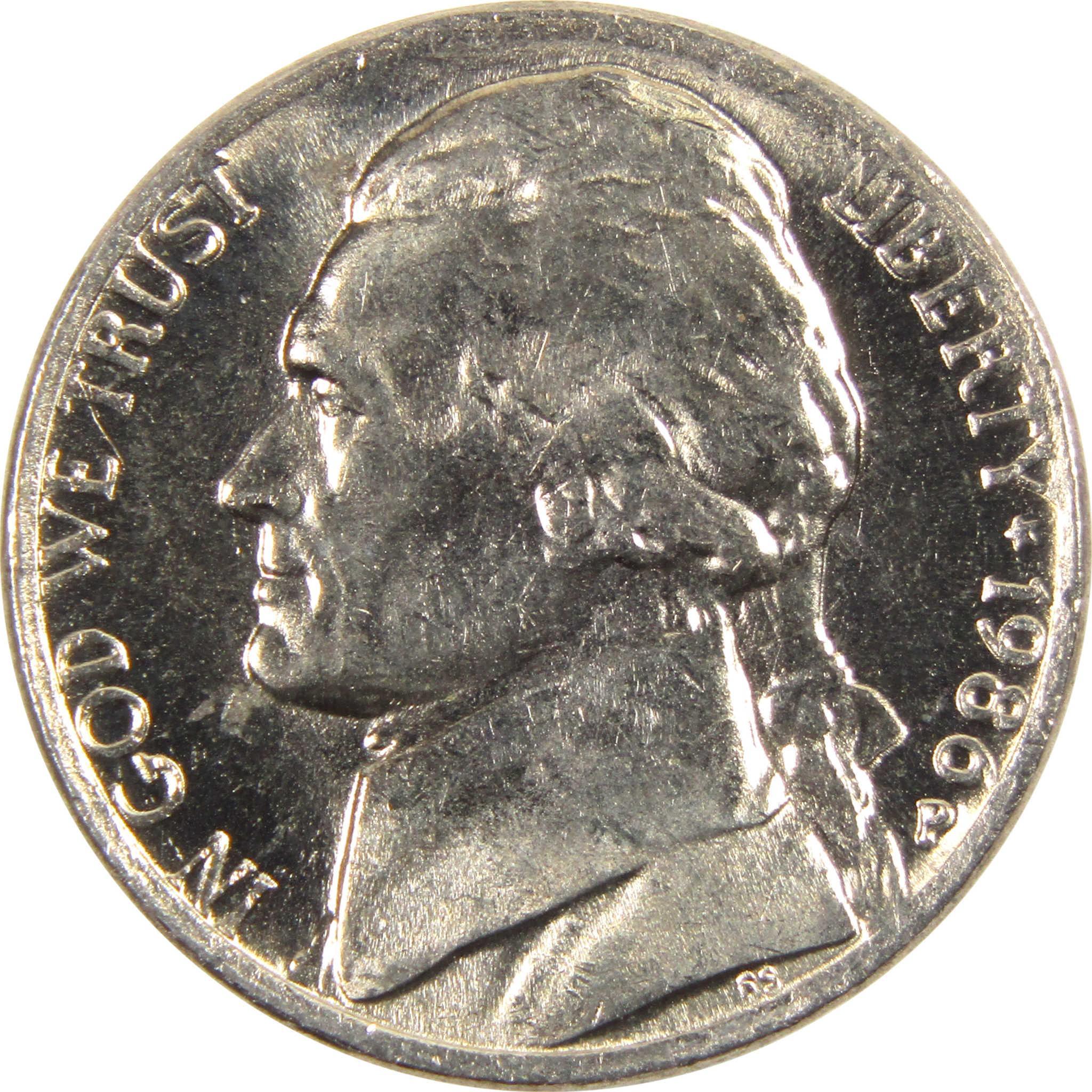 1986 P Jefferson Nickel BU Uncirculated 5c Coin