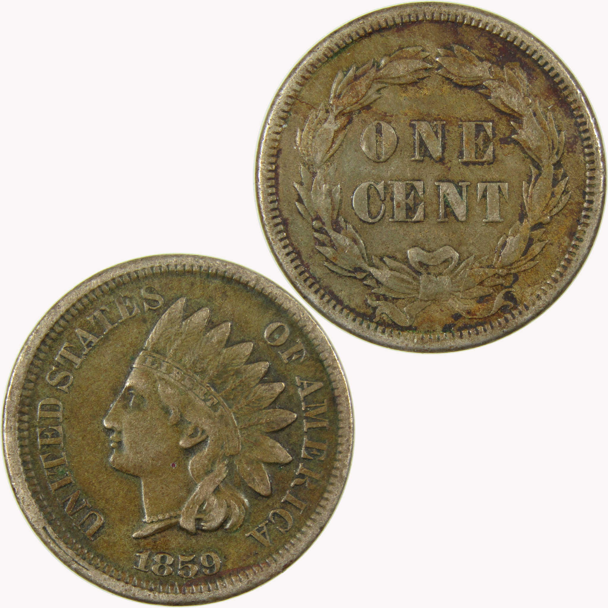 1859 Indian Head Cent VF Very Fine Penny 1c Coin SKU:CP1062