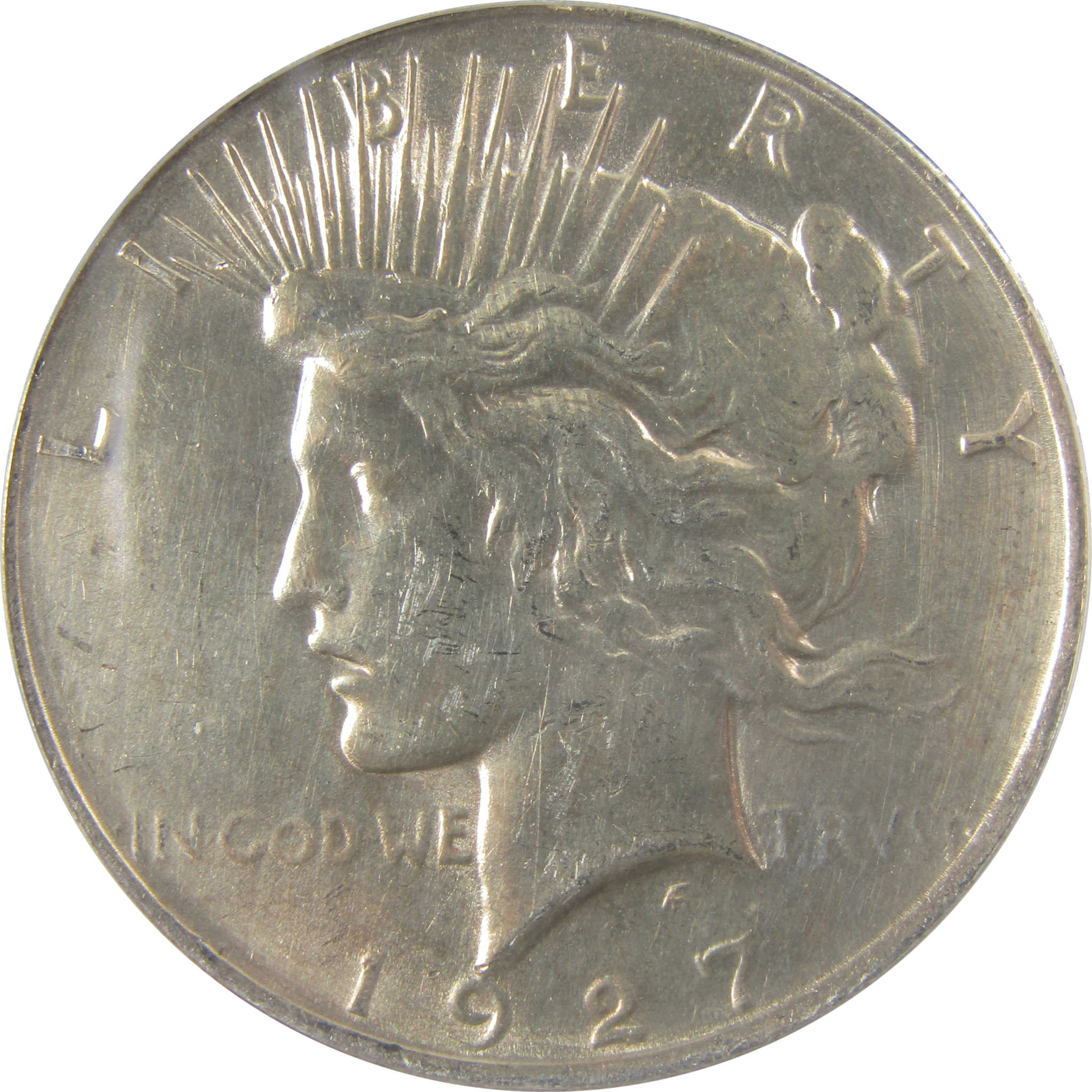 1927 D Peace Silver Dollar MS 60 Details ANACS Uncirculated SKU:I24455