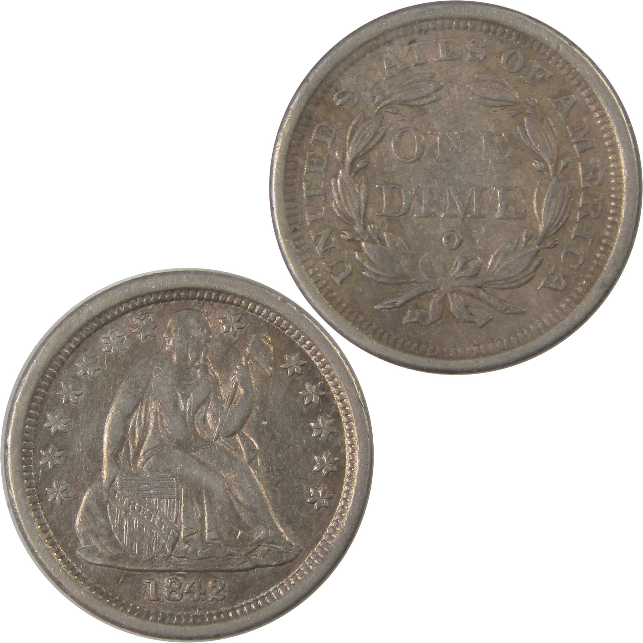 1842 O Seated Liberty Dime XF/AU Silver 10c Coin SKU:I18005