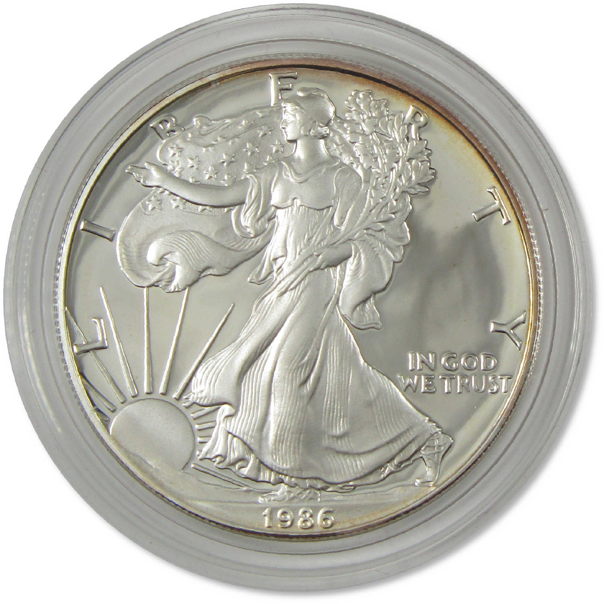 1986 S American Silver Eagle Choice Proof Bullion $1 Coin OGP COA